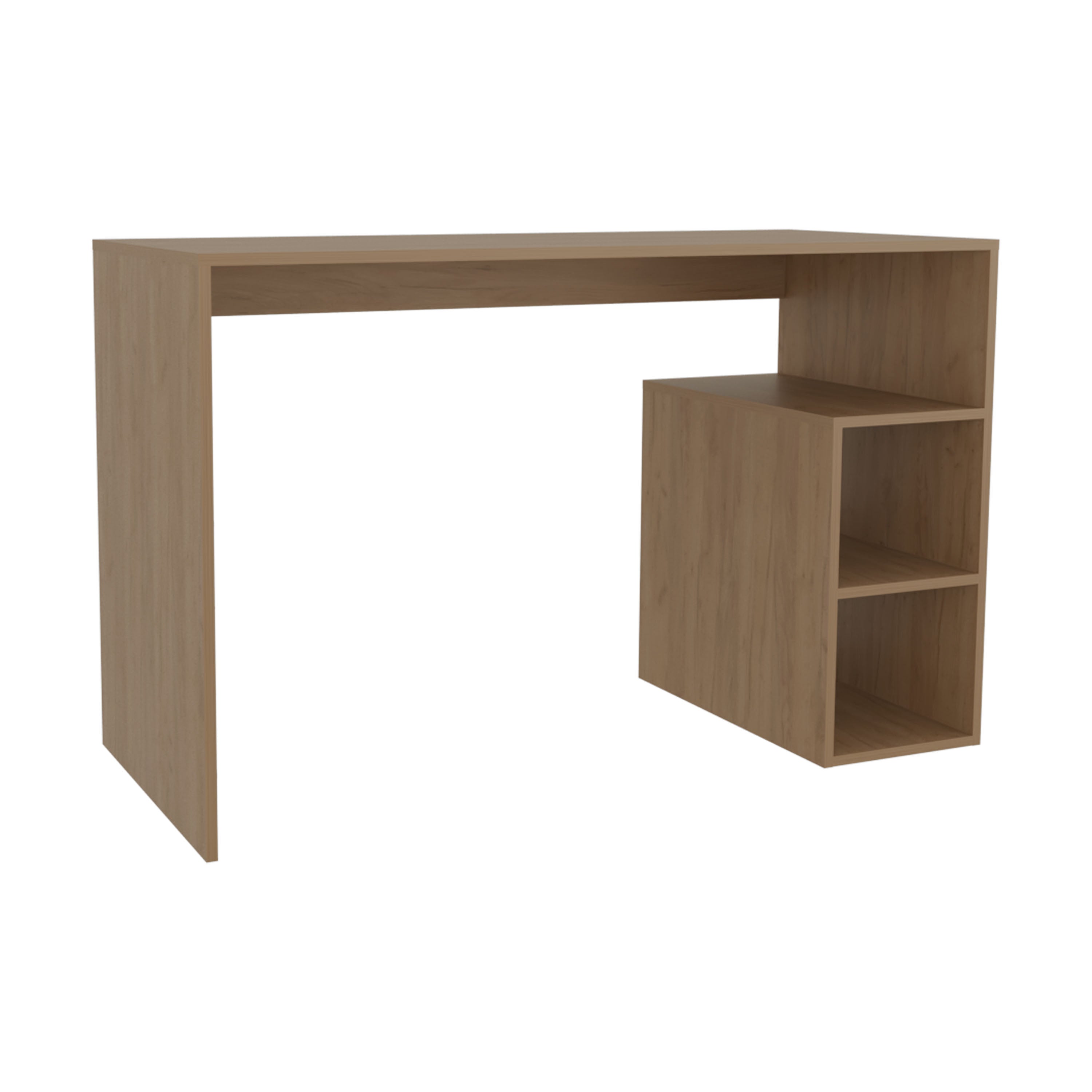 Benson Desk, 3 Shelves, Light Pine - Luciddepo