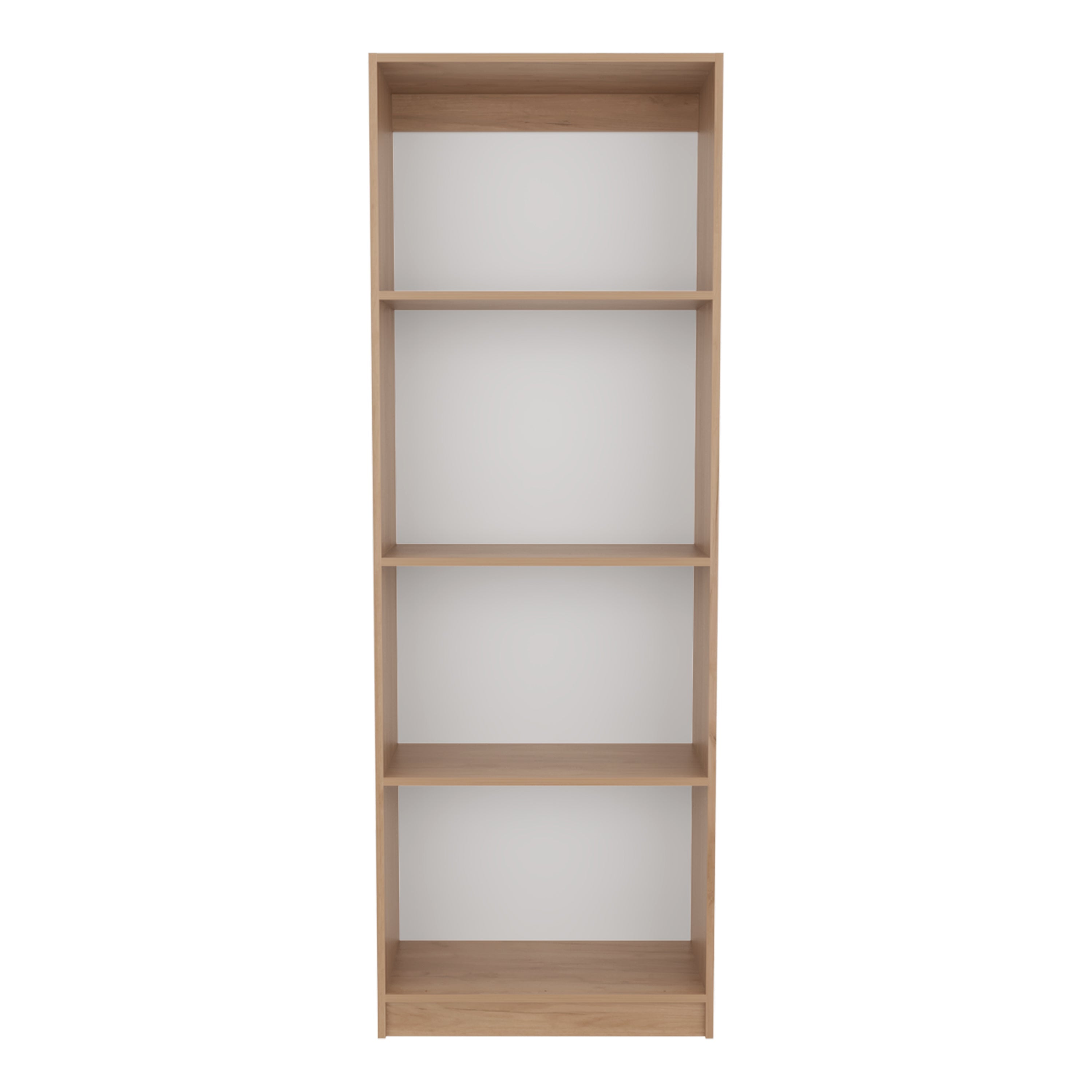Vinton Bookcase with Spacious Tier-Shelving Design, Natural Oak / White - Luciddepo