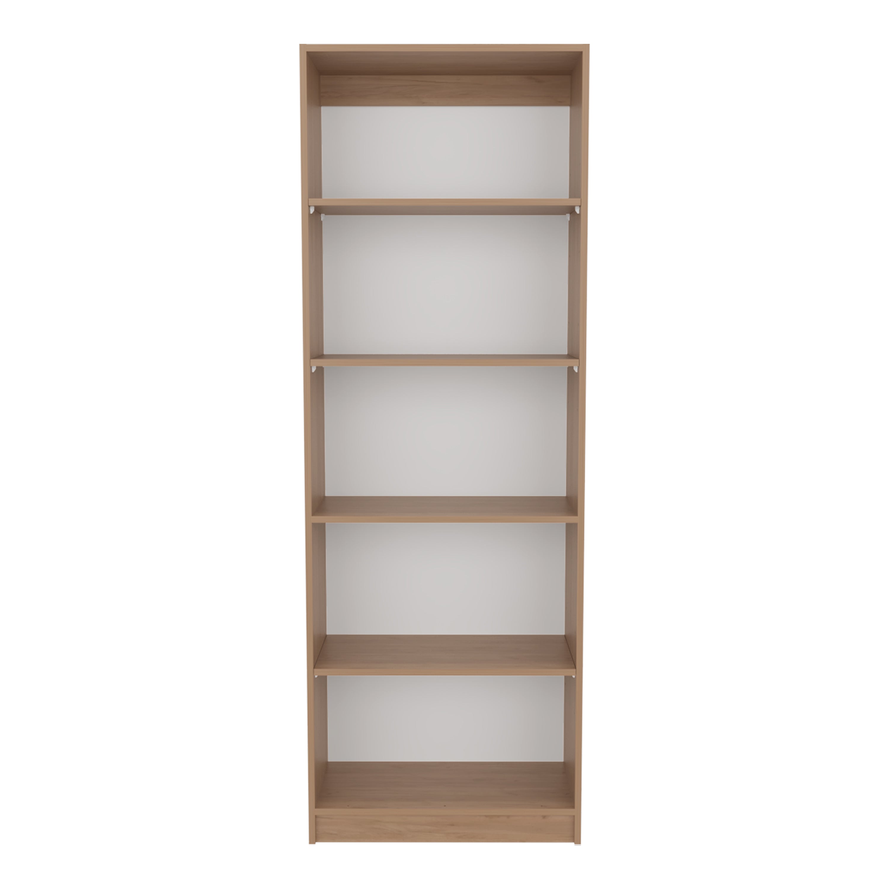 Vinton 4-Tier Bookcase with Modern Storage for Books and Decor, Natural Oak / White - Luciddepo