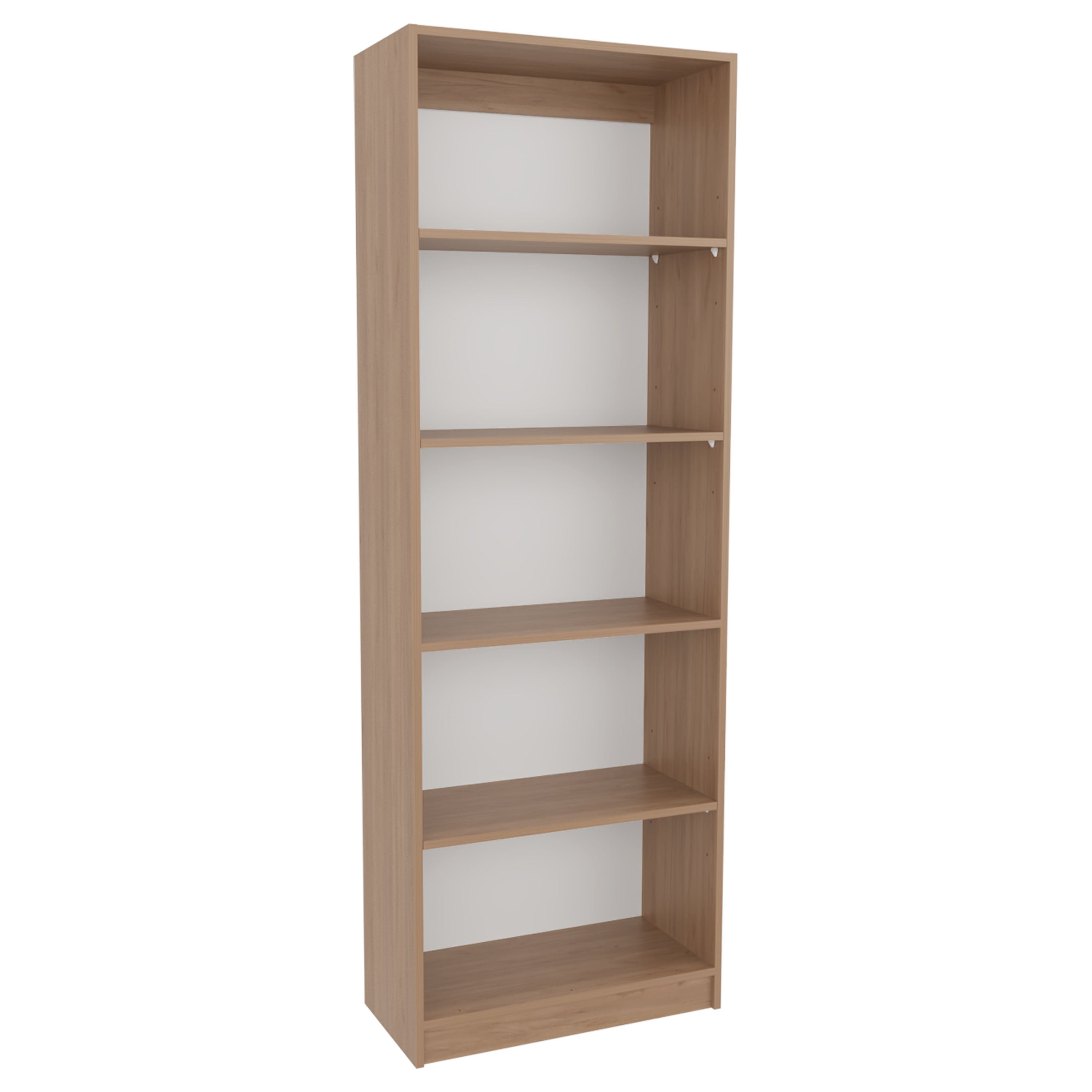 Vinton 4-Tier Bookcase with Modern Storage for Books and Decor, Natural Oak / White - Luciddepo