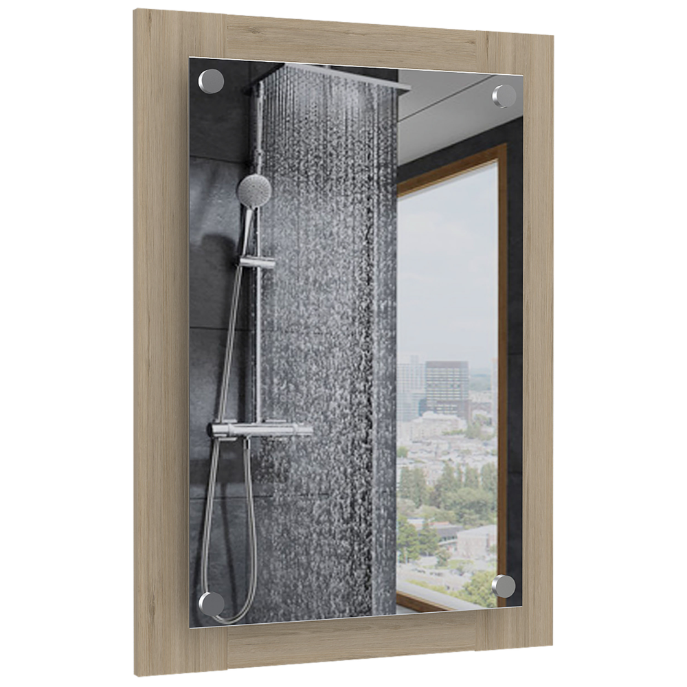 Siena Bathroom Mirror, Frame, Looking Glass, Light Pine - Luciddepo