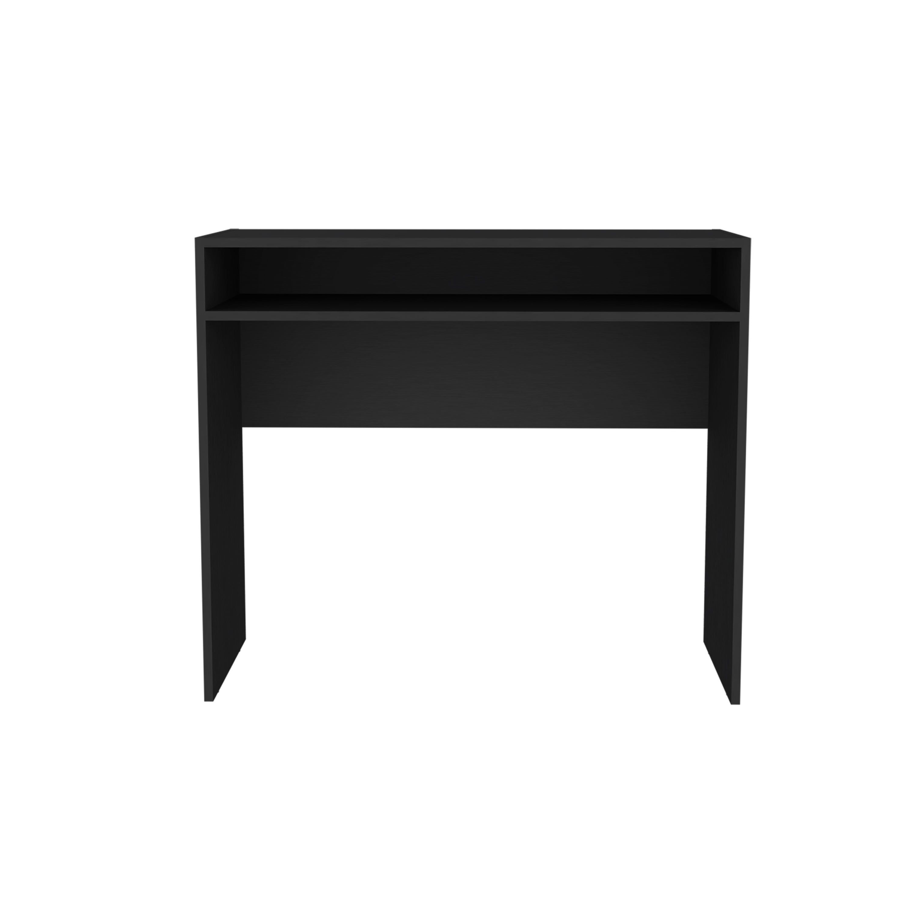Craig Computer Desk with 1 Shelf, Black - Luciddepo