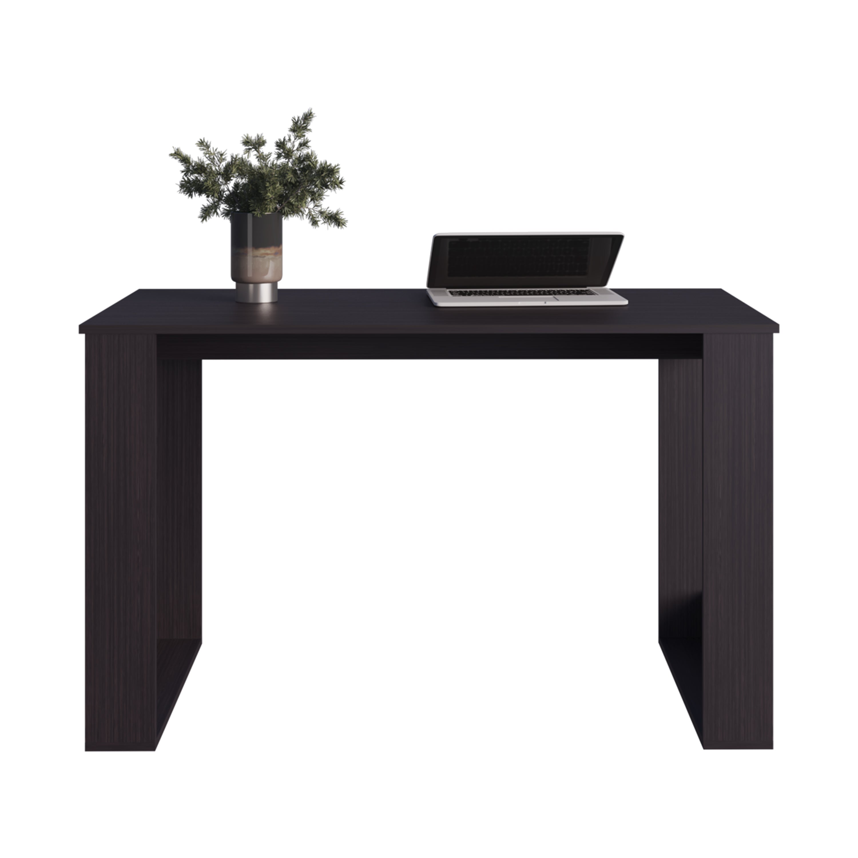 Melb Writing Desk with Ample Workstation and Sturdy Legs, Black Wengue - Luciddepo
