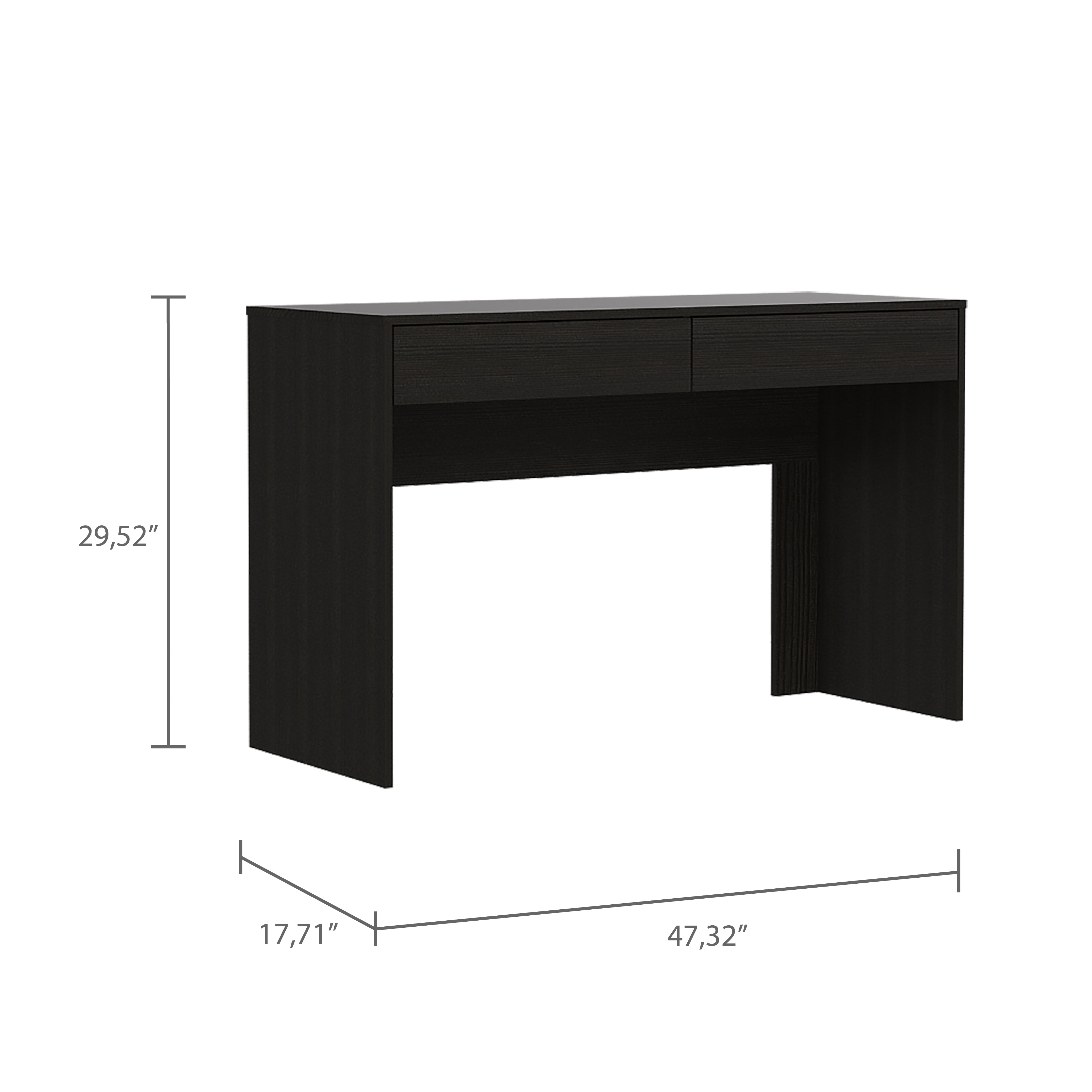 Acanto 2 Drawer Writing Computer Desk, Black - Luciddepo