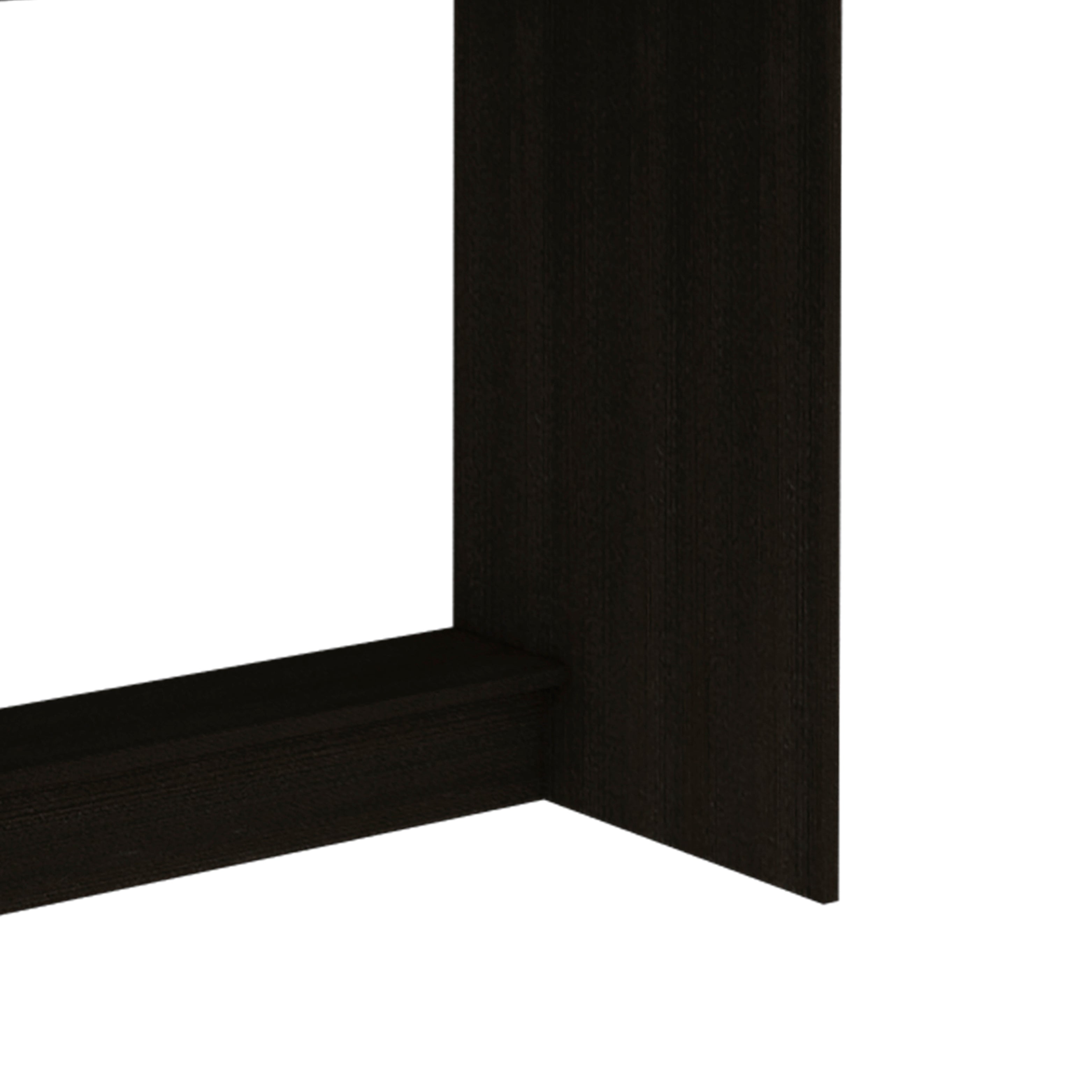 Xalo Computer Hutch Desk, Lower Shelf, Four Shelves, Black - Luciddepo