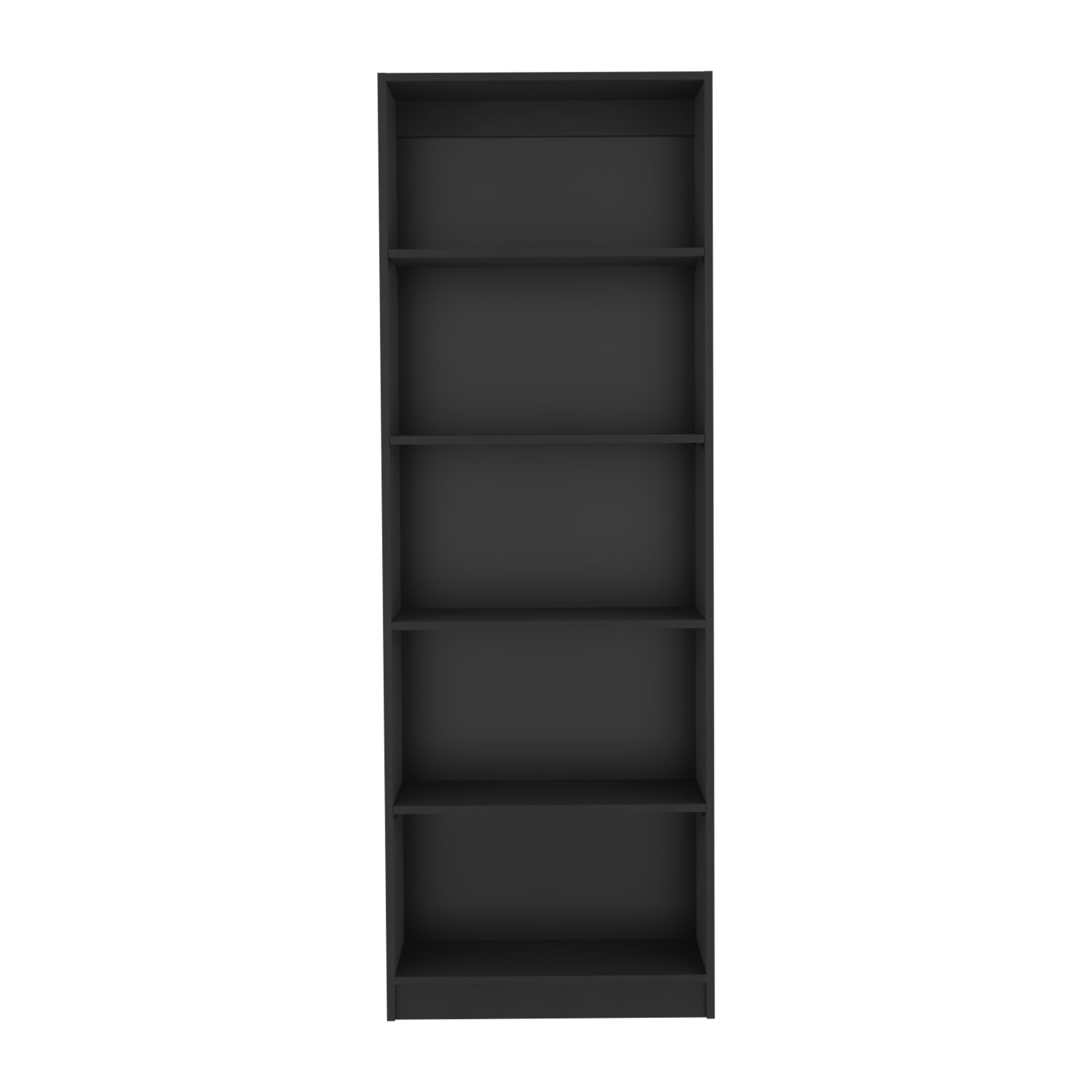 Vinton 4-Tier Bookcase with Modern Storage for Books and Decor, Black - Luciddepo