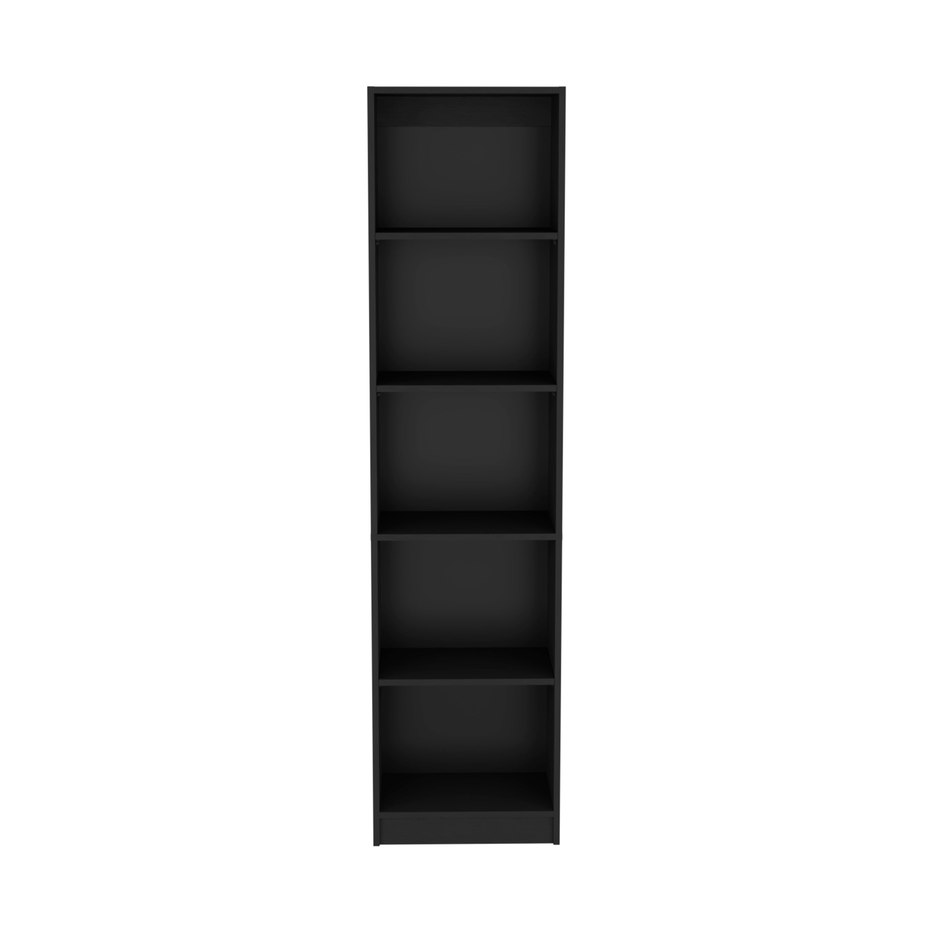 Vinton XS Bookcase Compact Bookshelf with Multiple Shelves, Black - Luciddepo