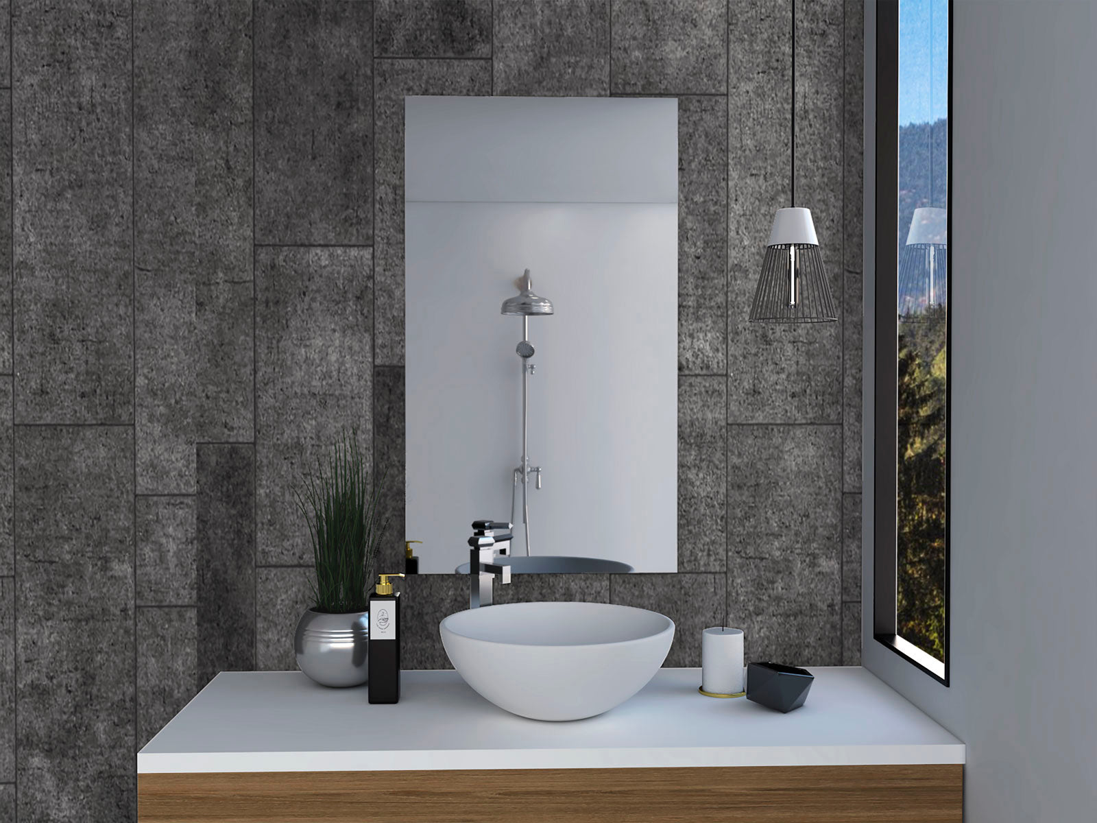 Mirror Biel, Frameless Rectangle, Looking Glass, Clear - Luciddepo