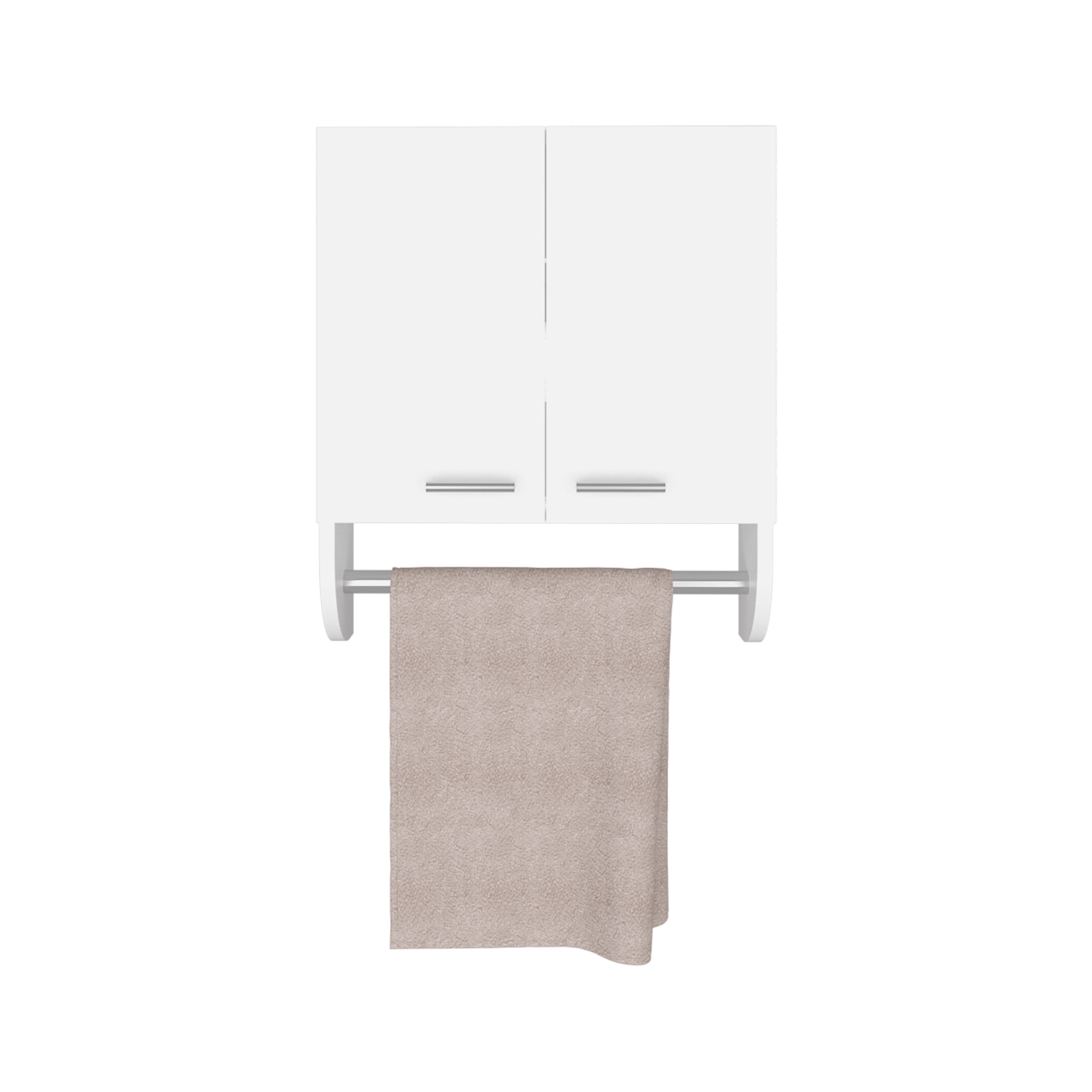 Huslia Medicine Cabinet with 2 Shelves and 2 Doors, White - Luciddepo