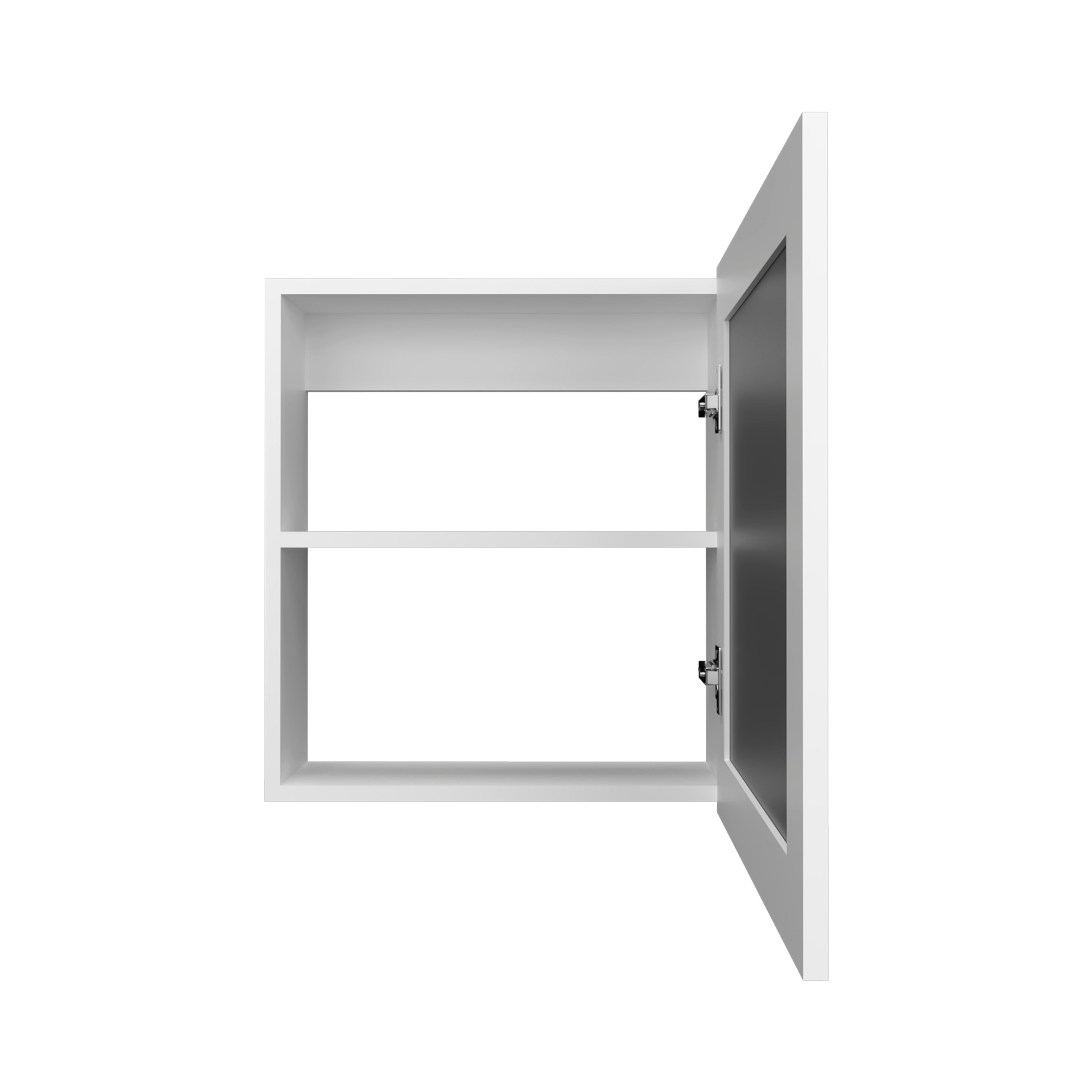 Asheboro Medicine Cabinet with 2 Shelves, 1 Door, and 1 Mirror, White - Luciddepo