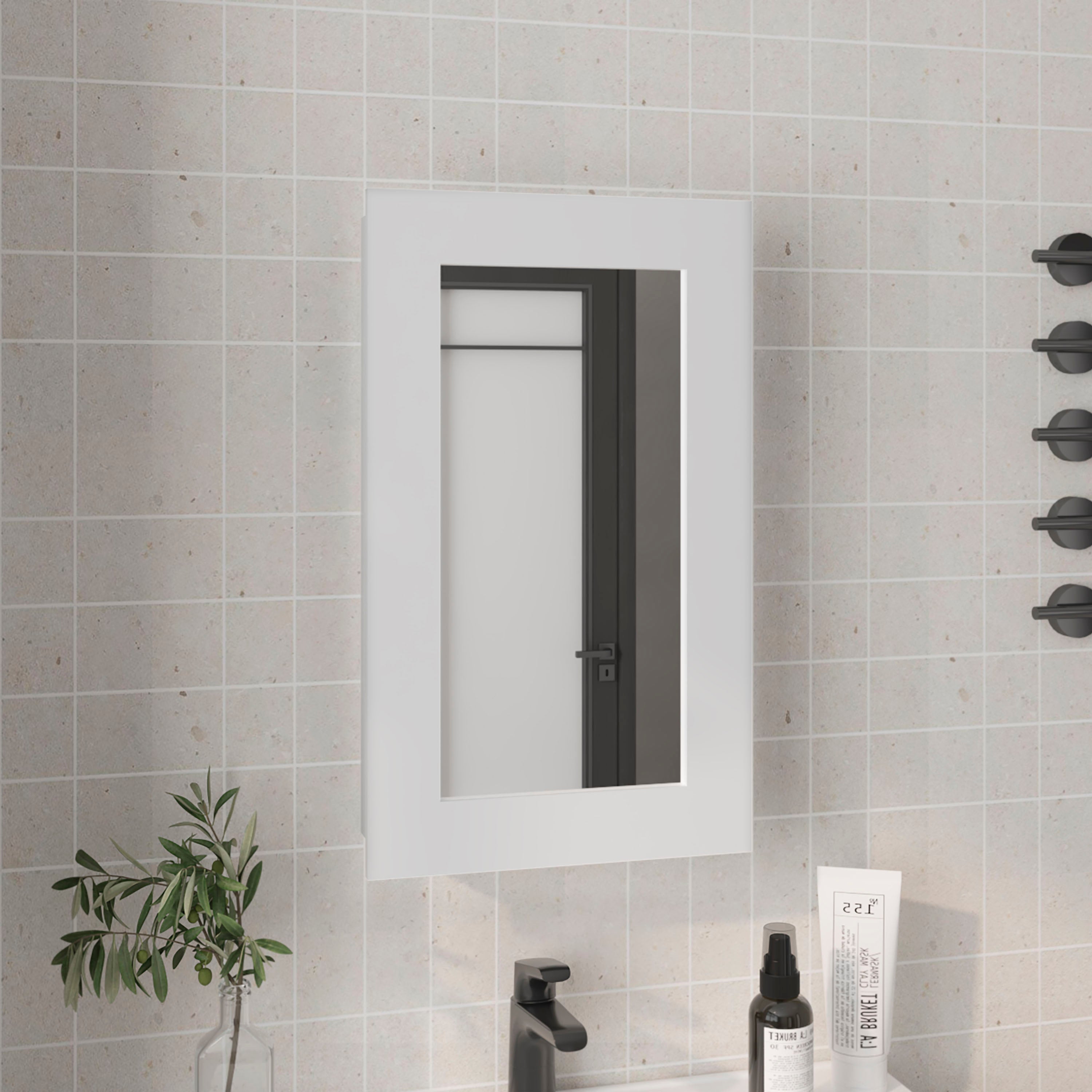 Kiana Medicine Cabinet, 1 Door, 3 Shelves, 25.70" H, 1 Mirror, White - Luciddepo