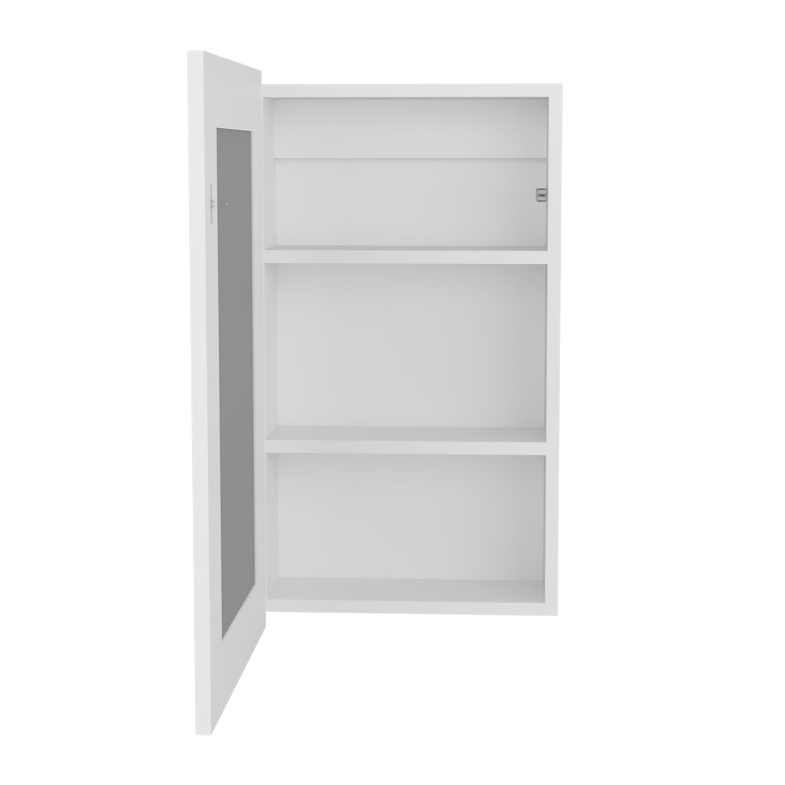 Kiana Medicine Cabinet, 1 Door, 3 Shelves, 25.70" H, 1 Mirror, White - Luciddepo