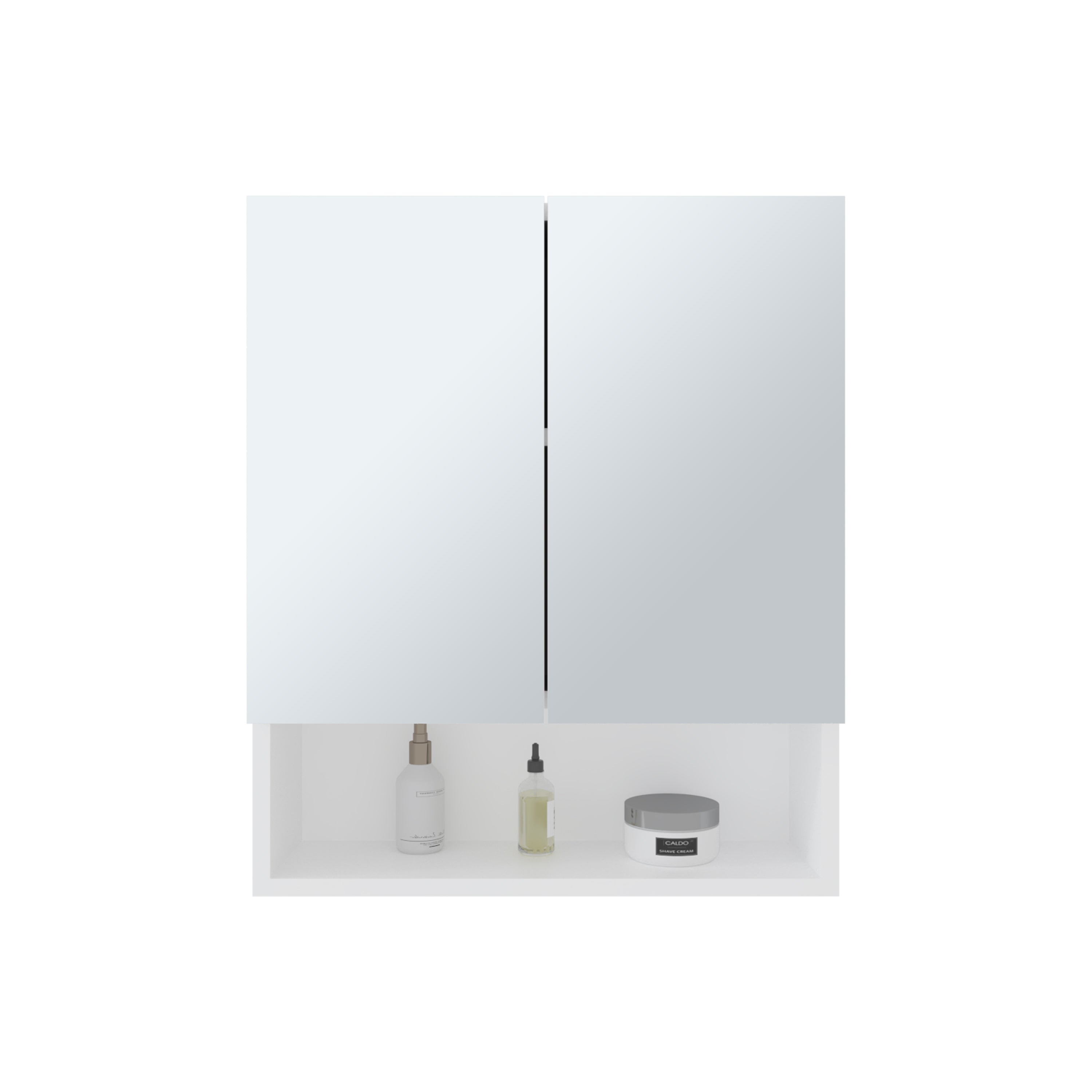Colfax Medicine Cabinet, 2 Doors, 3 Shelves, 1 Mirror, White - Luciddepo