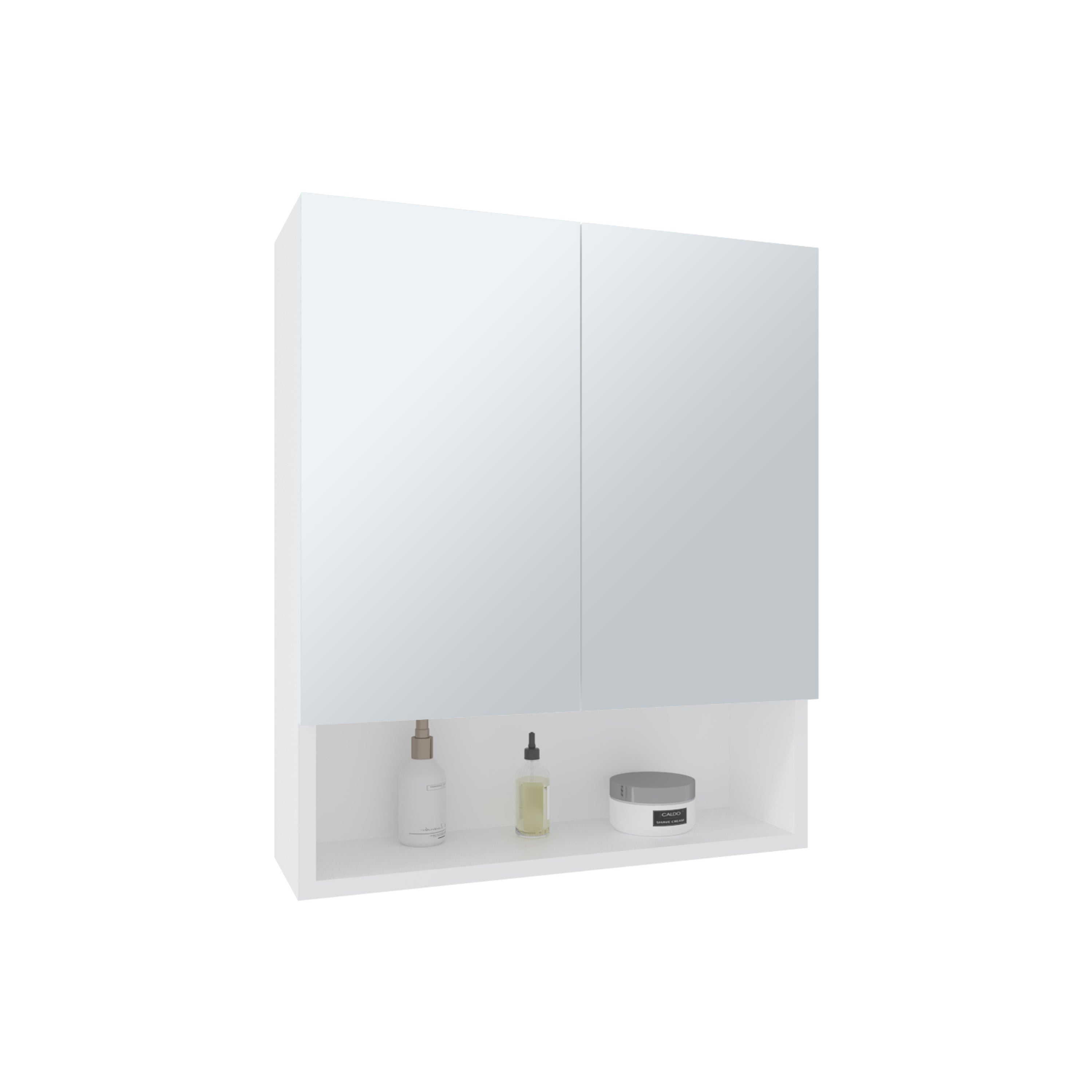 Colfax Medicine Cabinet, 2 Doors, 3 Shelves, 1 Mirror, White - Luciddepo