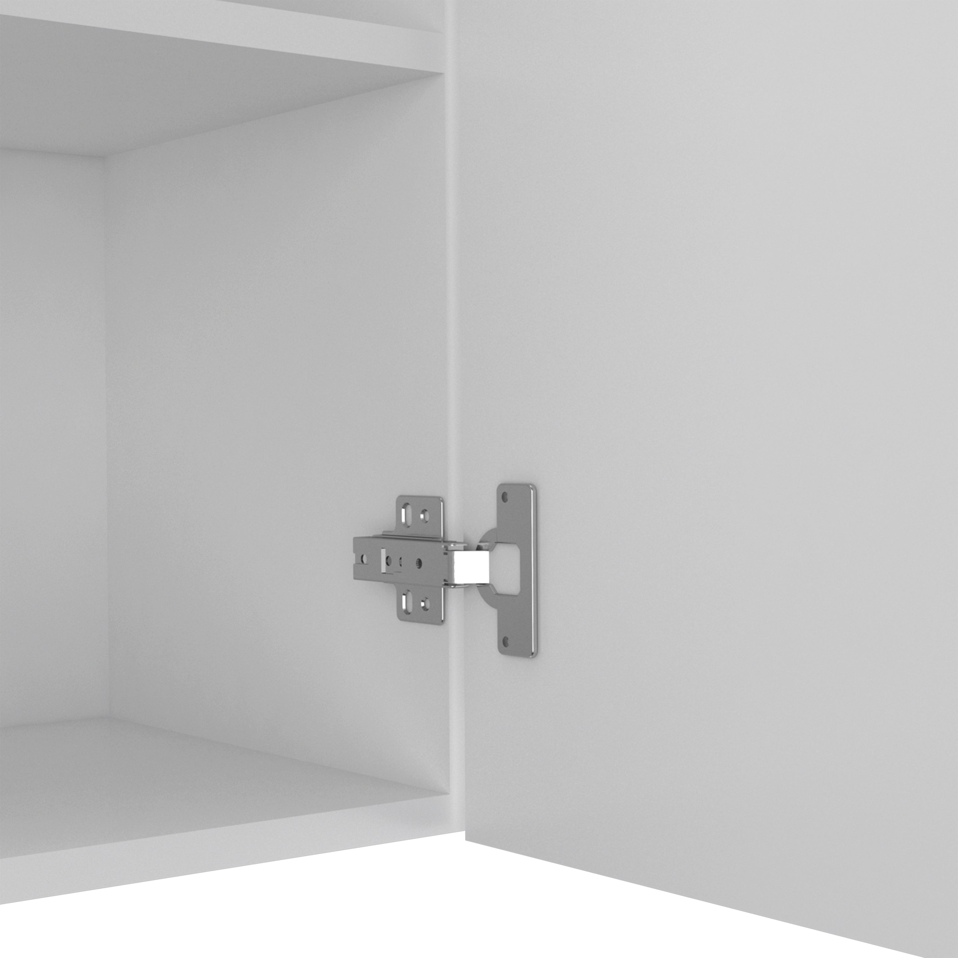 Olimpo 150 Wall Double Door Cabinet,Two External Shelves, Two Interior Shelves, White - Luciddepo