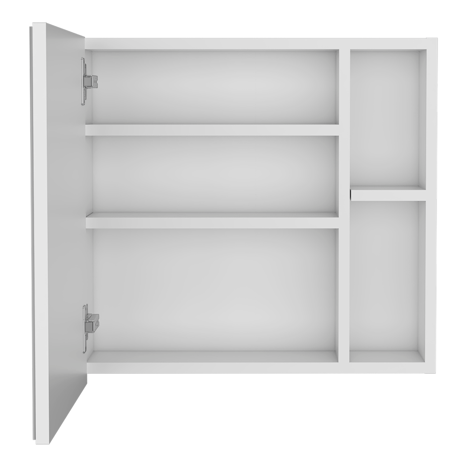 Queets Medicine Single Door Cabinet, Two External Shelves, Three Interior Shelves , White - Luciddepo
