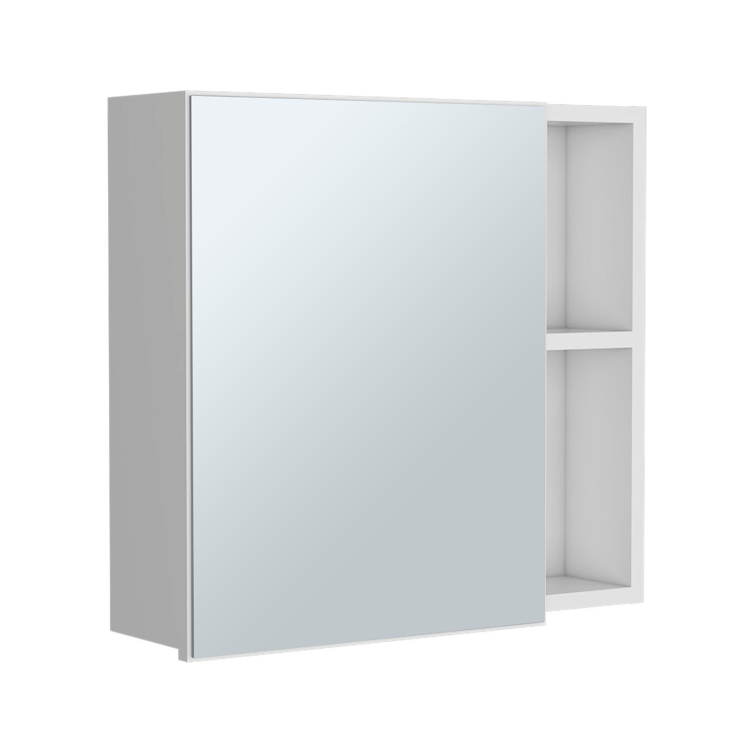 Queets Medicine Single Door Cabinet, Two External Shelves, Three Interior Shelves , White - Luciddepo