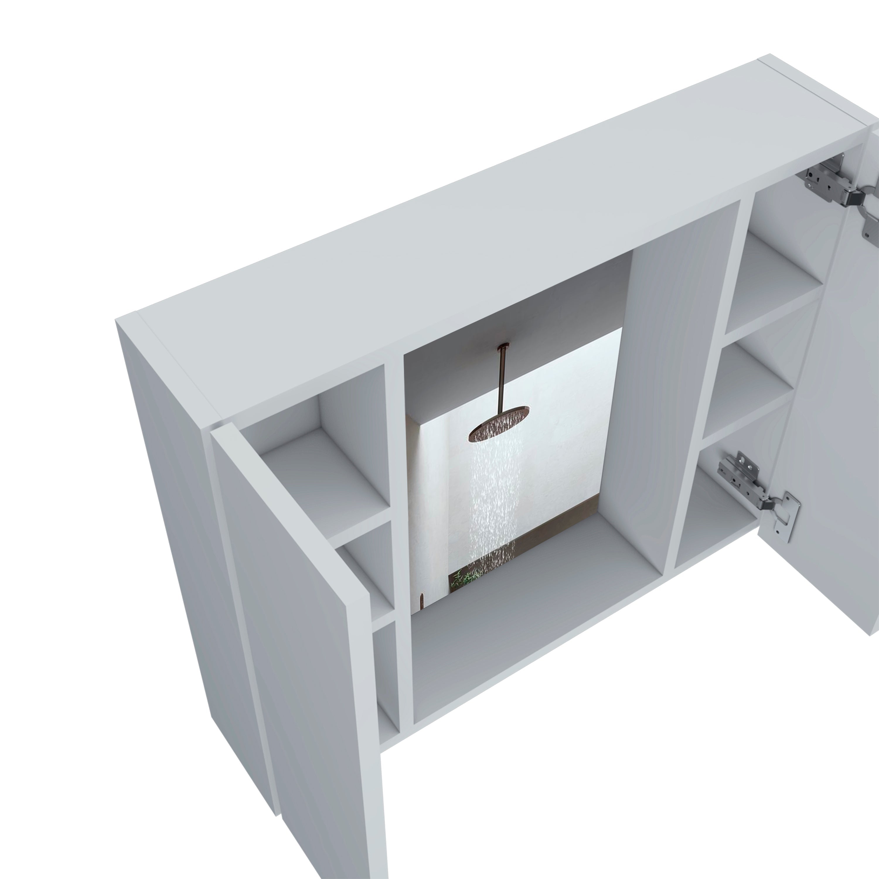 Garnet Medicine Double Door Cabinet, One External Shelf, White - Luciddepo