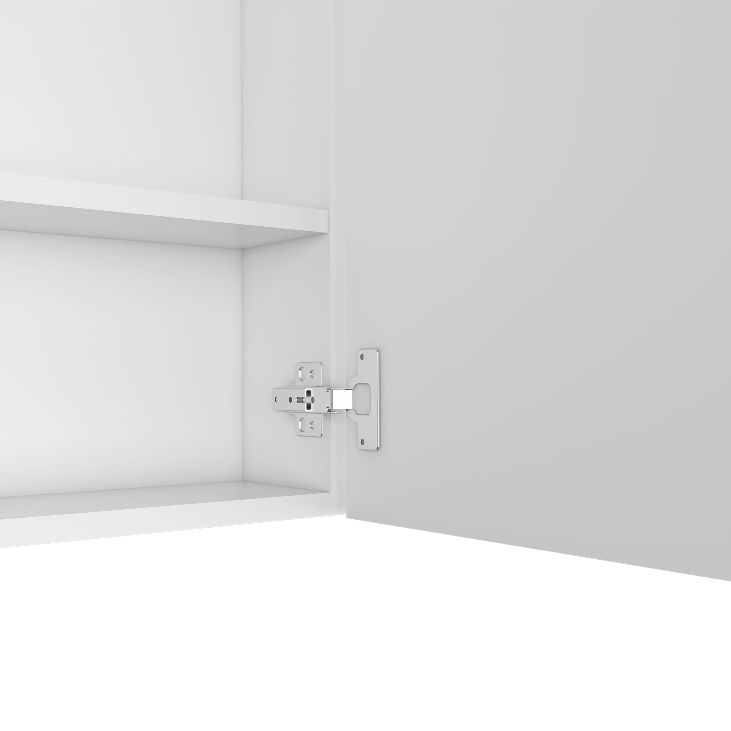 Harbor Medicine Double Door Cabinet,Four Interior Shelves, White - Luciddepo