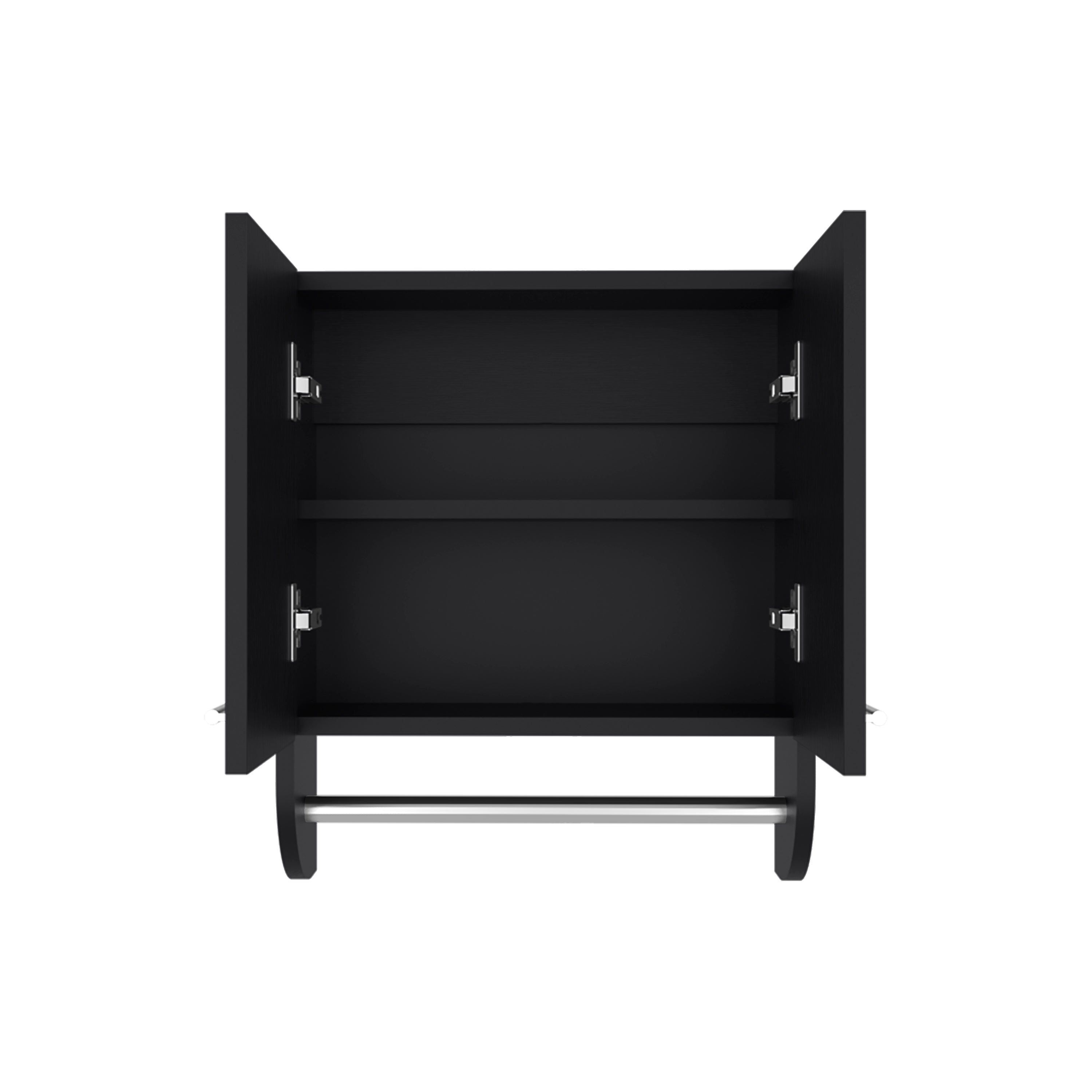 Huslia Medicine Cabinet with 2 Shelves and 2 Doors, Black Wengue - Luciddepo