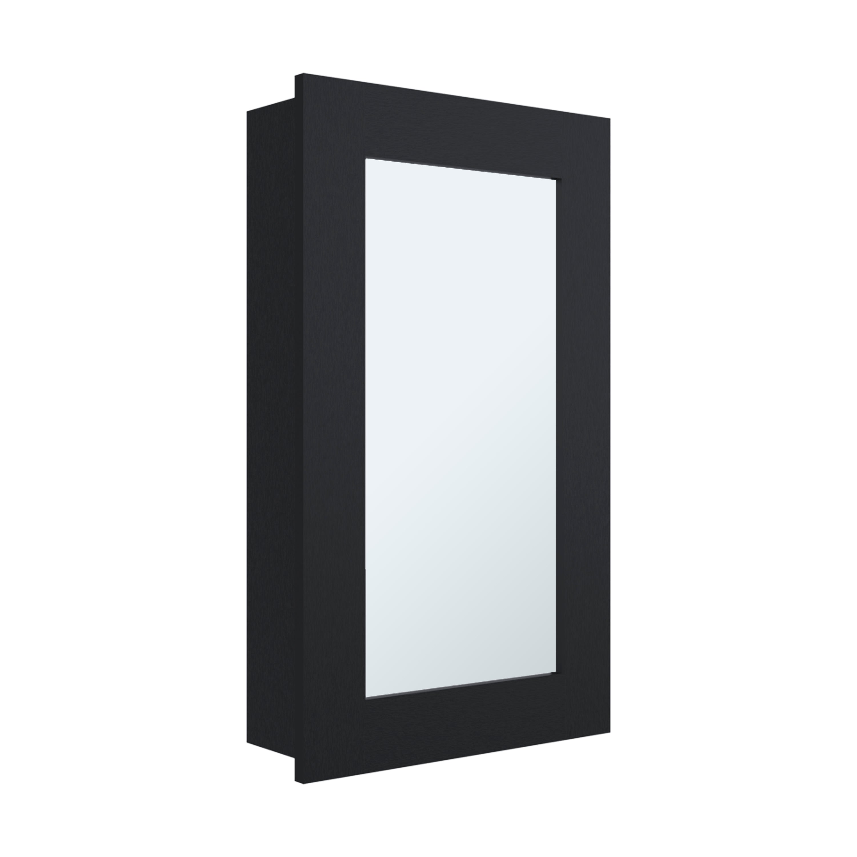 Kiana Medicine Cabinet, 1 Door, 3 Shelves, 25.70" H, 1 Mirror, Black Wengue - Luciddepo