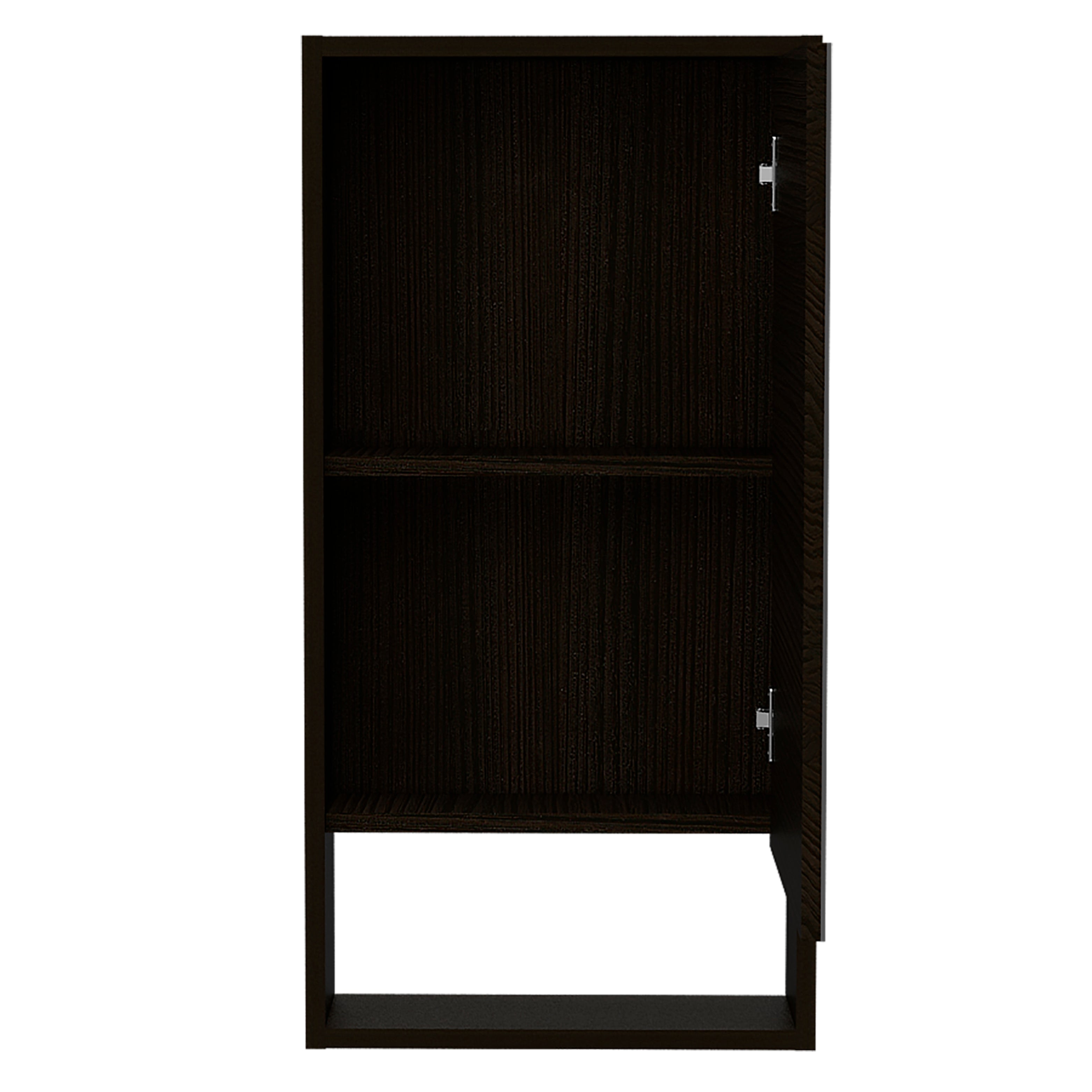 Palermo Medicine Single Door Cabinet, Two Interior Shelves, One External Shelf, Black - Luciddepo