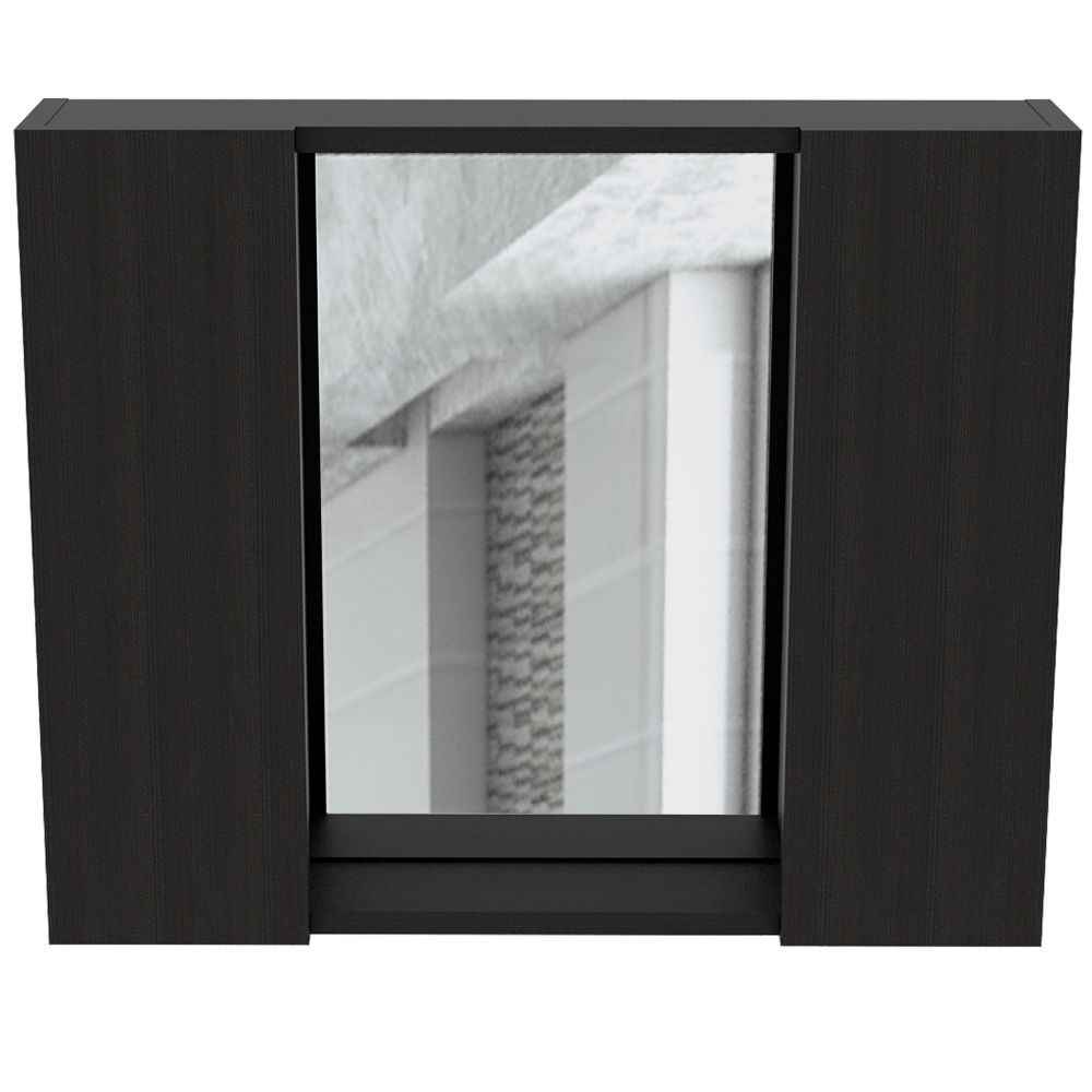 Garnet Medicine Double Door Cabinet, One External Shelf, Black