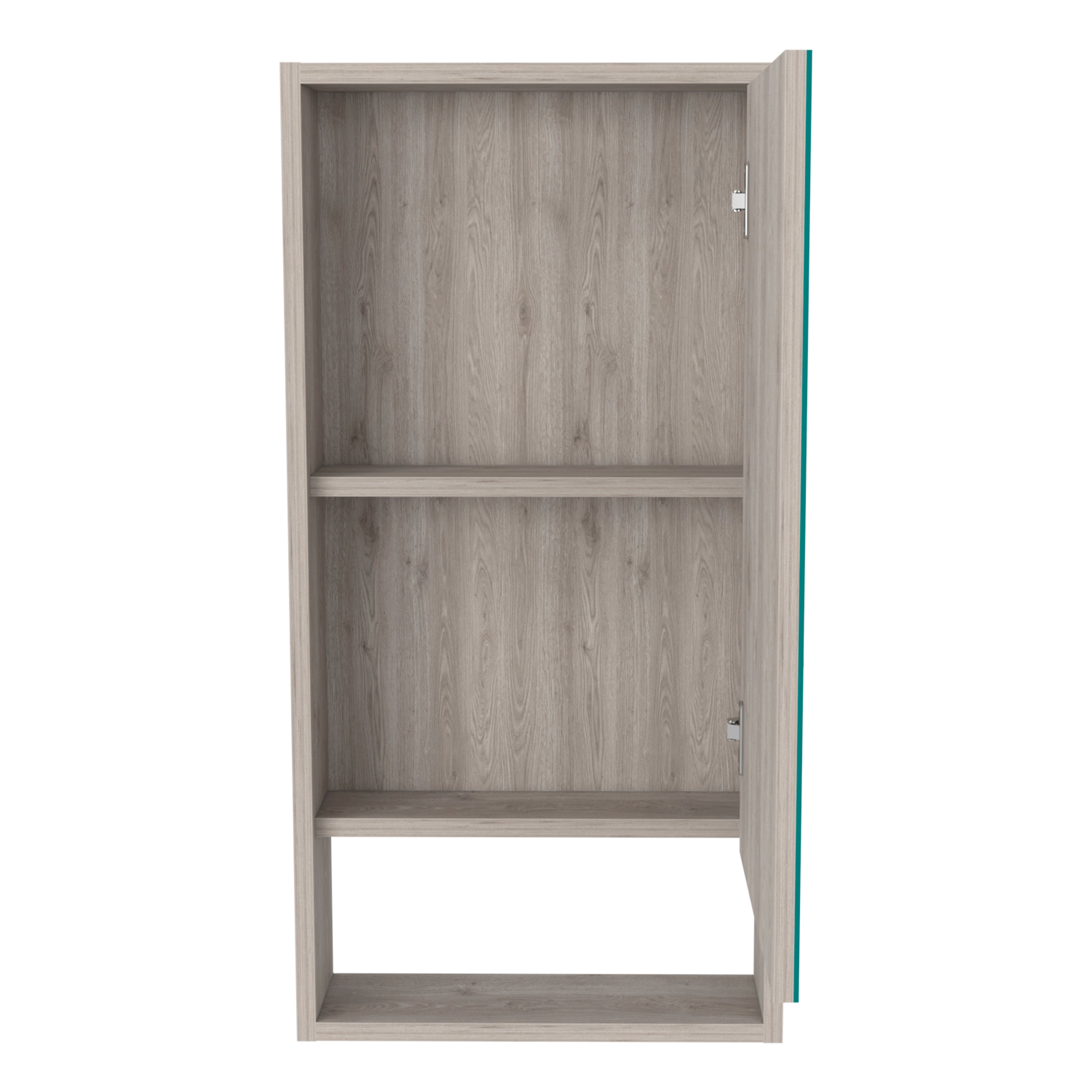 Palermo Medicine Single Door Cabinet, Two Interior Shelves, One External Shelf, Light Gray - Luciddepo