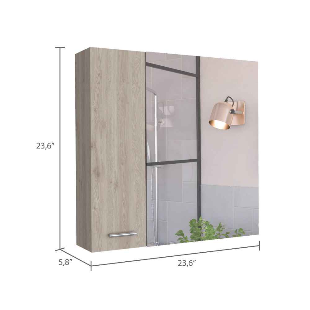 Harbor Medicine Double Door Cabinet,Four Interior Shelves, Light Gray