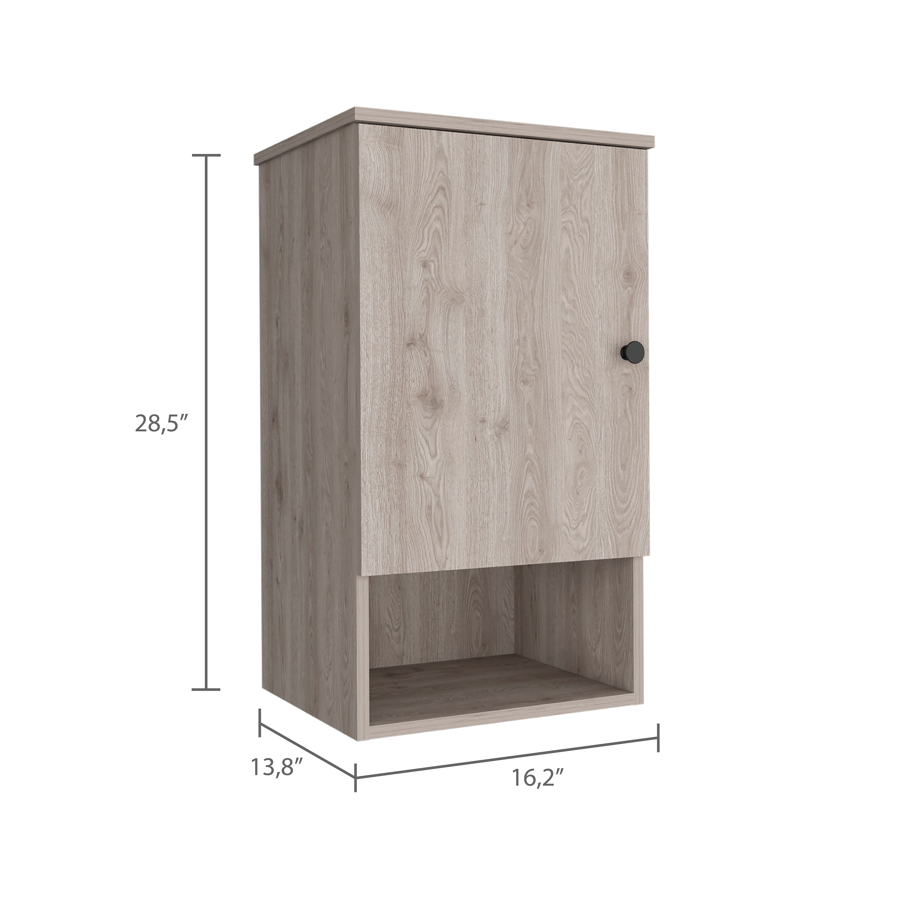 Arya Medicine Single Door Cabinet, One Shelf, Two Interior Shelves, Light Gray - Luciddepo