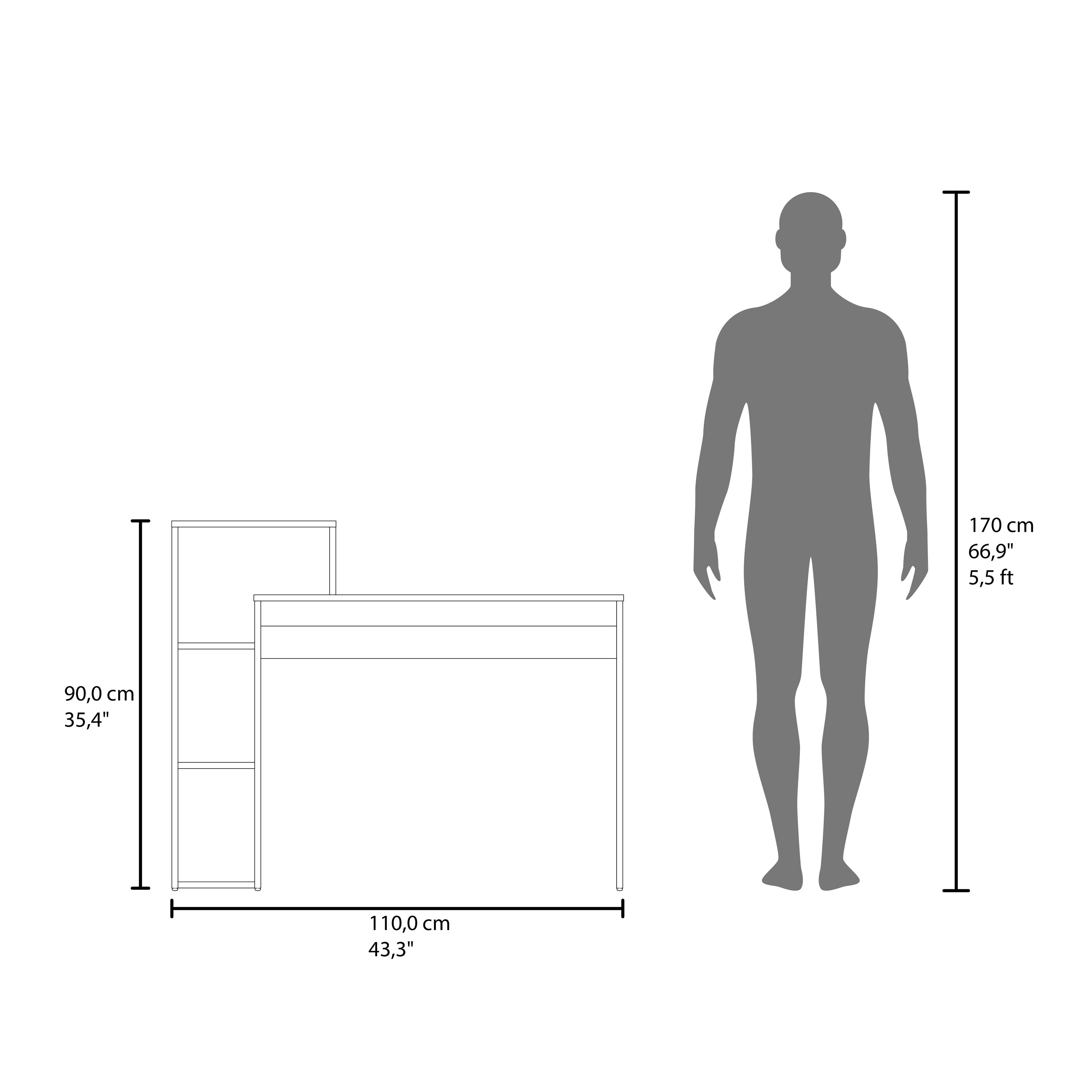 Venetie Desk, 3 Shelves, Light Pine - Luciddepo