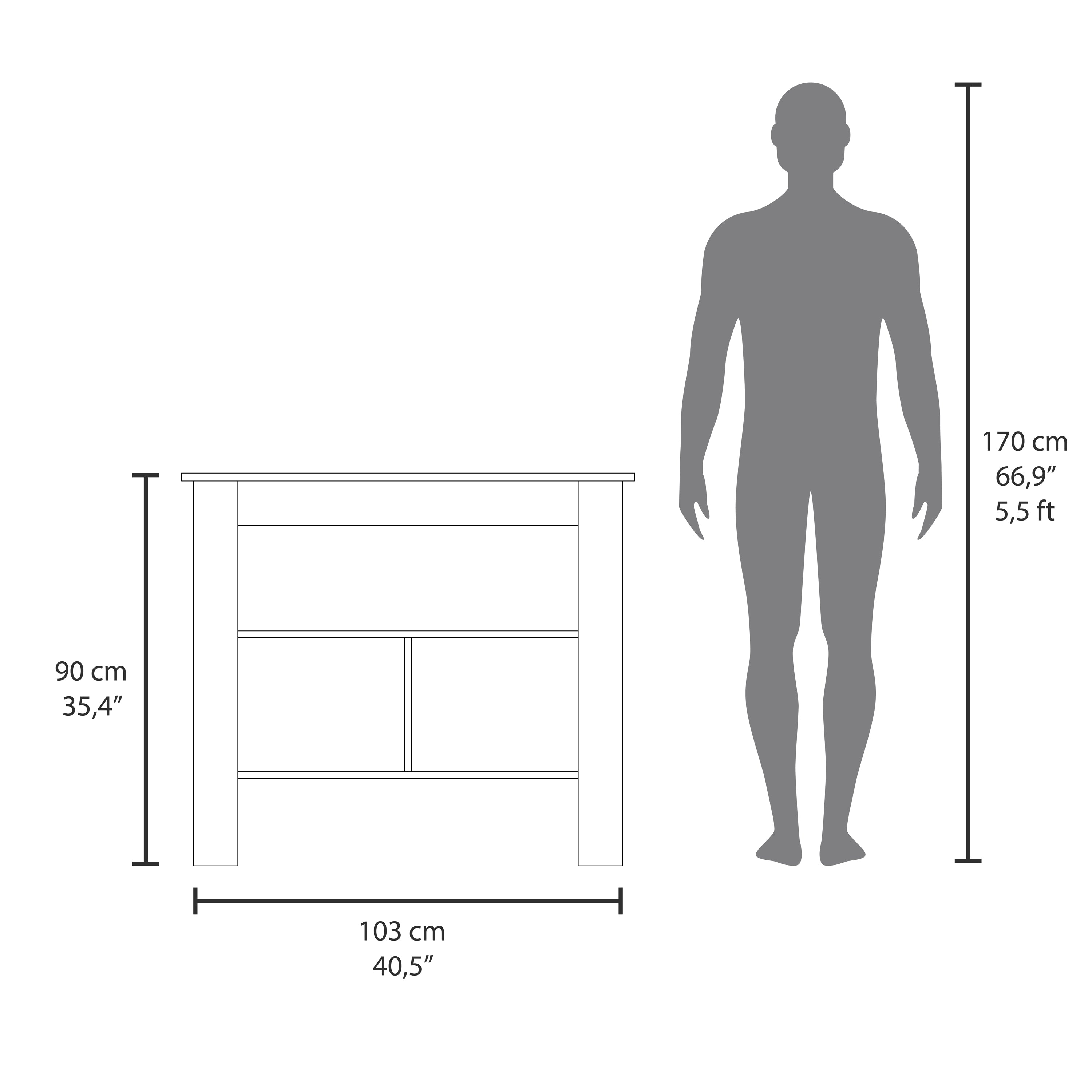 Delos Kitchen Island with 3 Shelves, Matt Gray - Luciddepo