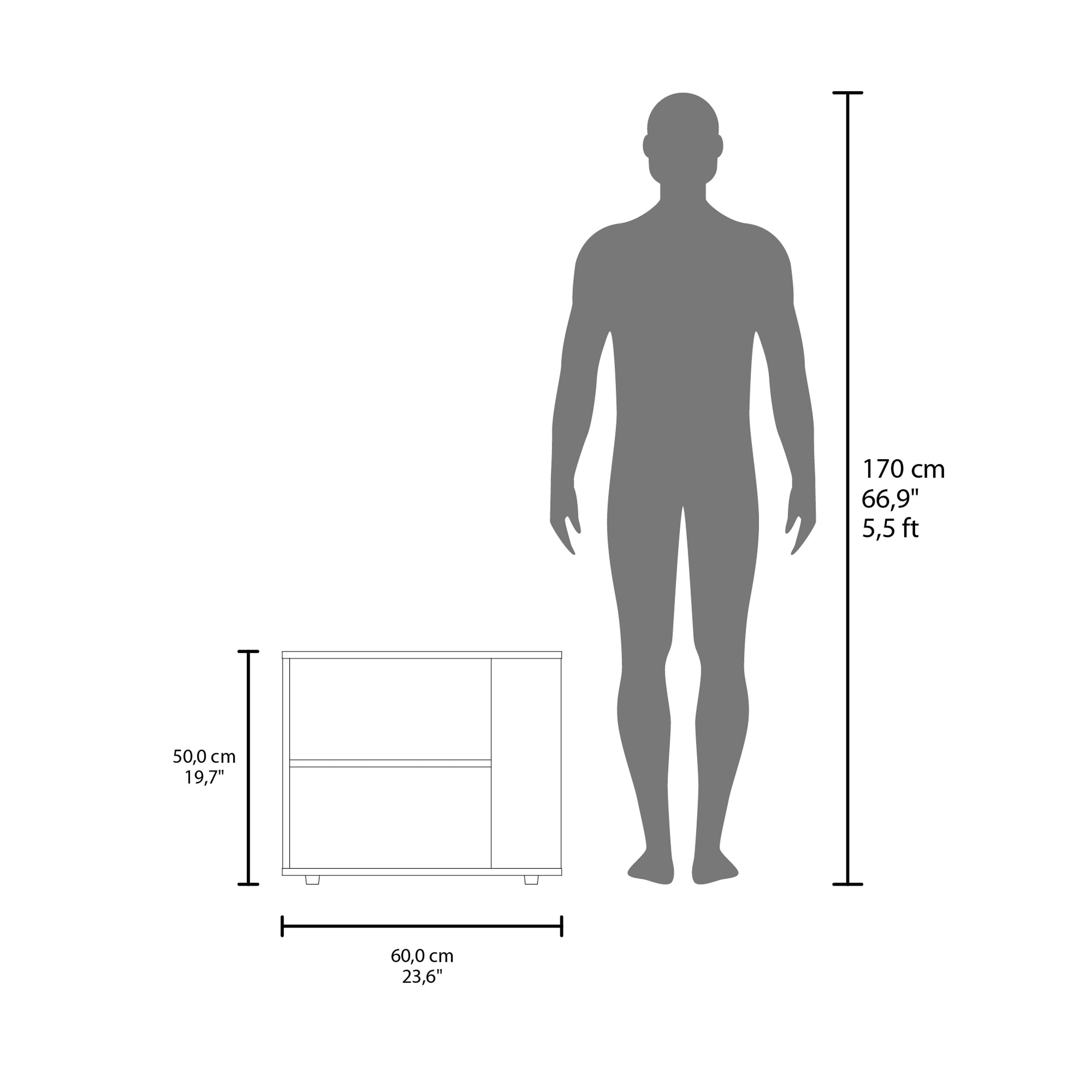 Cavalero Sideboard Table, 4 Legs, 2 Shelves, White - Luciddepo