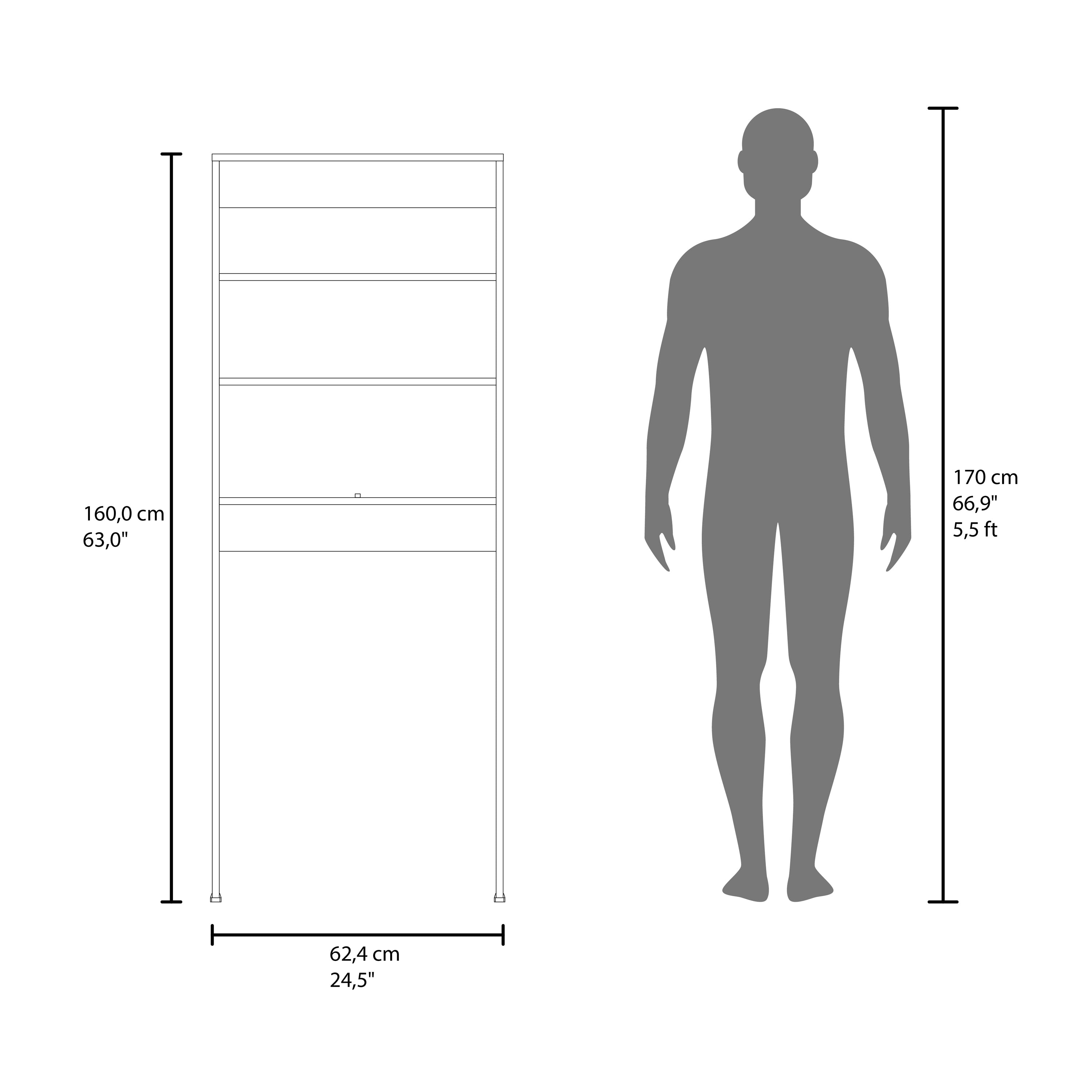 Atlas Over The Toilet Cabinet with Two Shelves and Double Door, White - Luciddepo
