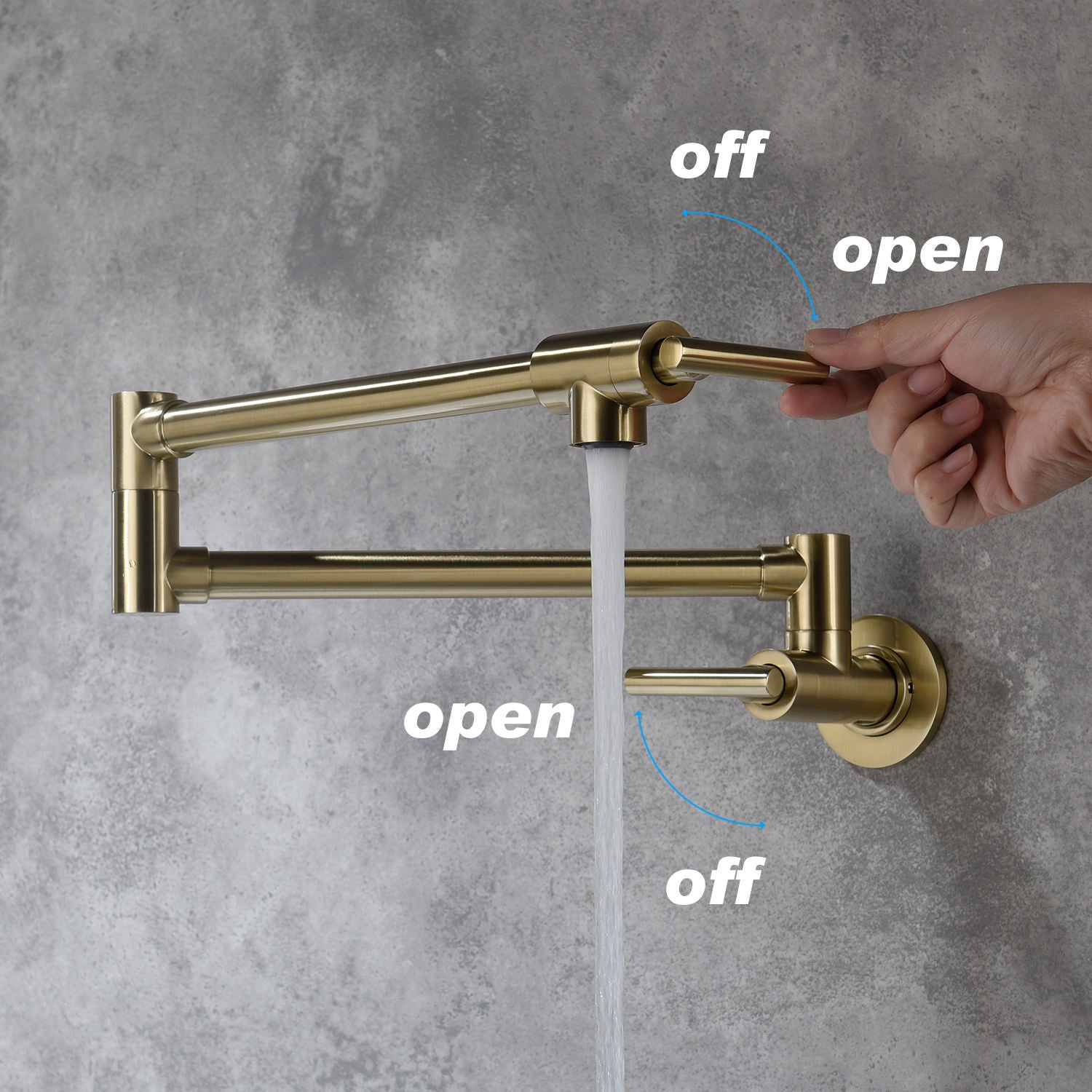 Kitchen Faucet, Bathroom Faucet, Bathroom, Wall Mount, Foldable Kitchen, Faucet, Brass Folding Pot Filler, Coffee Machine Faucet, Ceramic Valve Core, Gold
