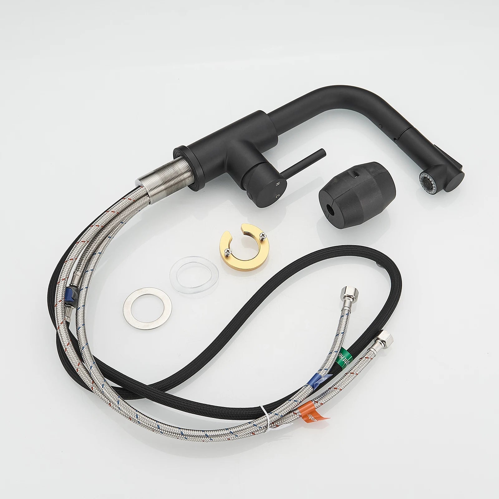 Kitchen, Faucet, Single Handle Faucet, Touchless, Push Button, Pull-Out Sprayer, Ceramic Valve, Core Sense Faucet, Black, Nickel