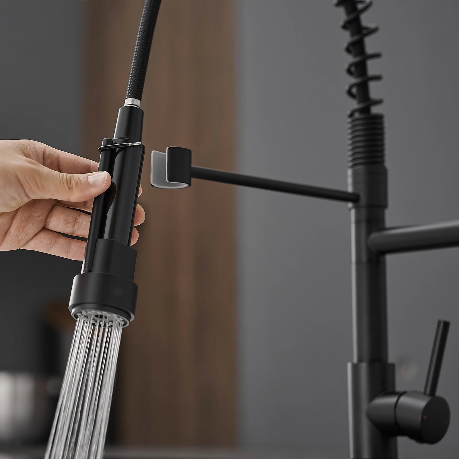 Kitchen, Faucet, Single Handle Faucet, Push Button, Pull-Out Sprayer, two nozzle, Ceramic Valve, Core Sense Faucet, cupc certified, Black, Gold, Nickel