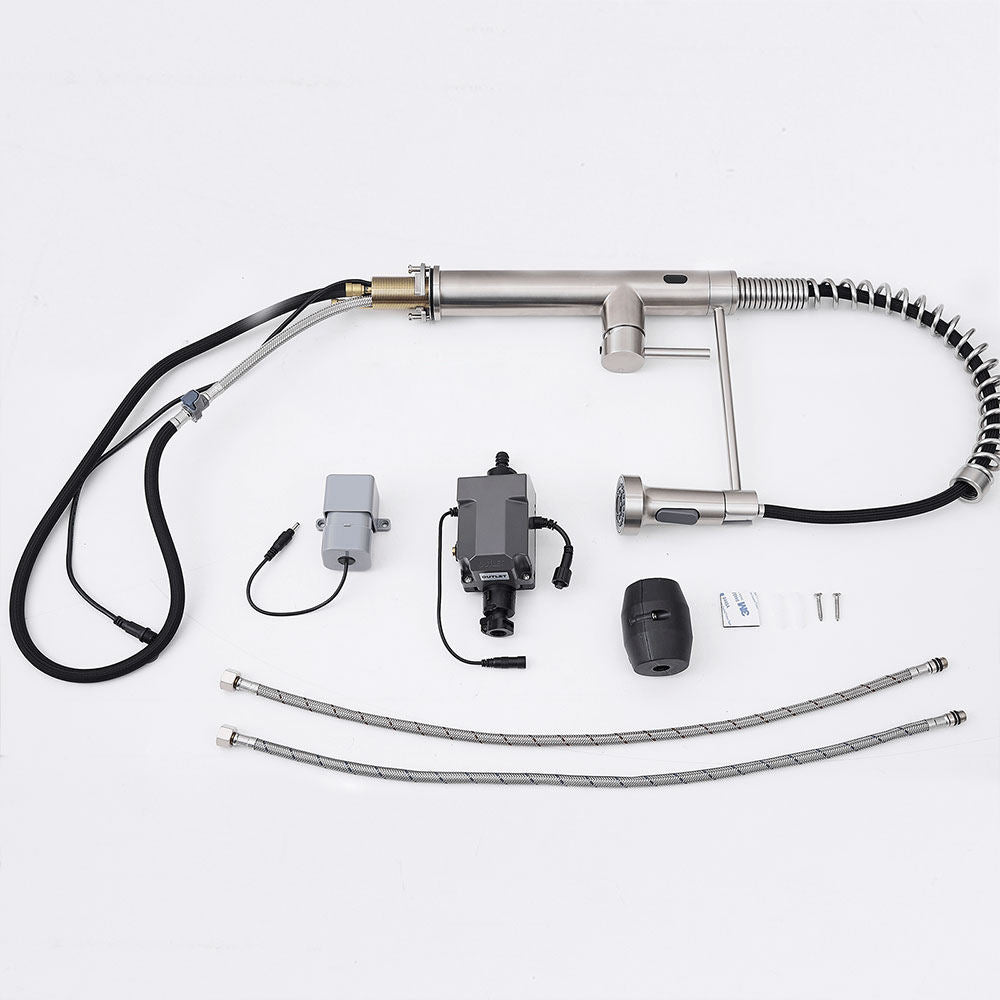 Kitchen, Faucet, Single Handle Faucet, Touchless, Push Button, Pull-Out Sprayer, Ceramic Valve, Core Sense Faucet, Nickel