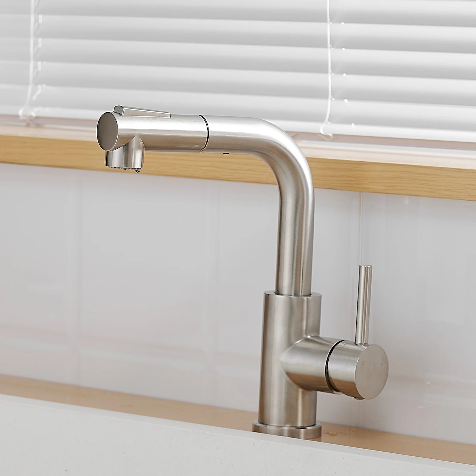 Kitchen, Faucet, Single Handle Faucet, Touchless, Push Button, Pull-Out Sprayer, Ceramic Valve, Core Sense Faucet, Black, Nickel