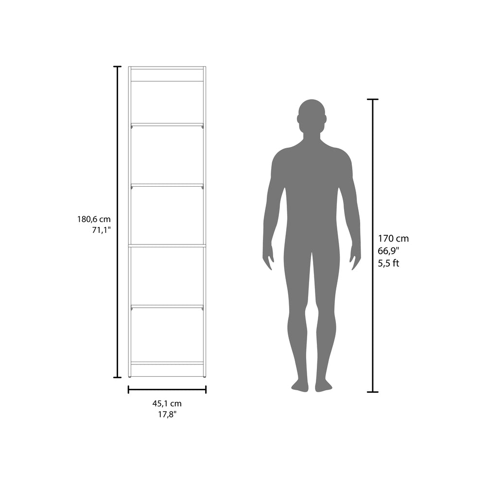 Vinton XS Bookcase Compact Bookshelf with Multiple Shelves, Natural Oak / White - Luciddepo