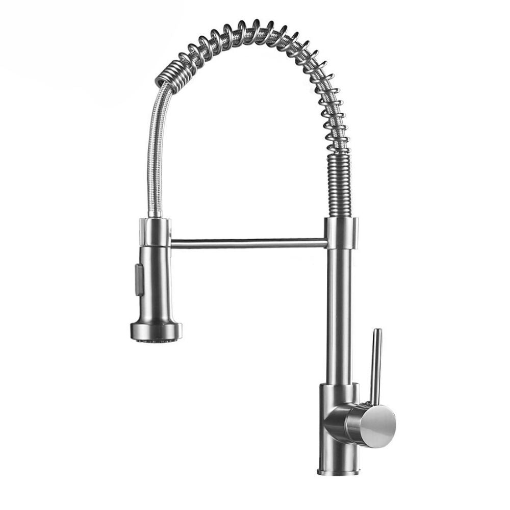 Kitchen Faucet,  Bathroom Faucet, Bathroom, Kitchen, Faucet, Single Handle Faucet, Contemporary, Push Button, Pull-Out Sprayer, Ceramic Valve, Core Sense Faucet, Nickle, Chrome