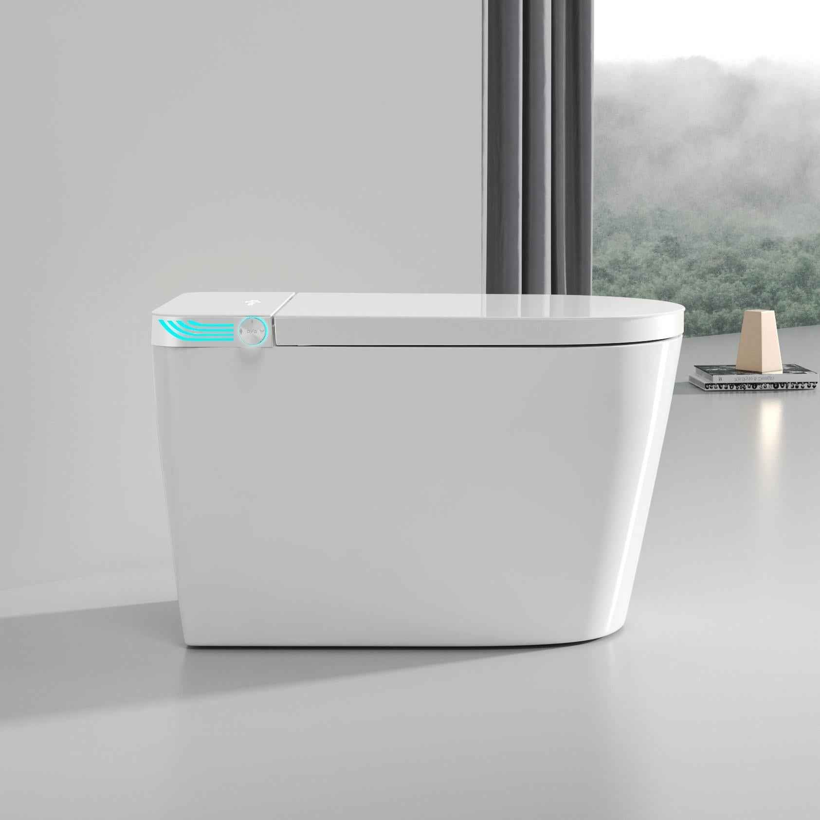Modern High-End Intelligent Smart Toilets Remote Control Advanced S-Trap Automatic Bathroom Sanitary Wares Floor Toilets - Luciddepot
