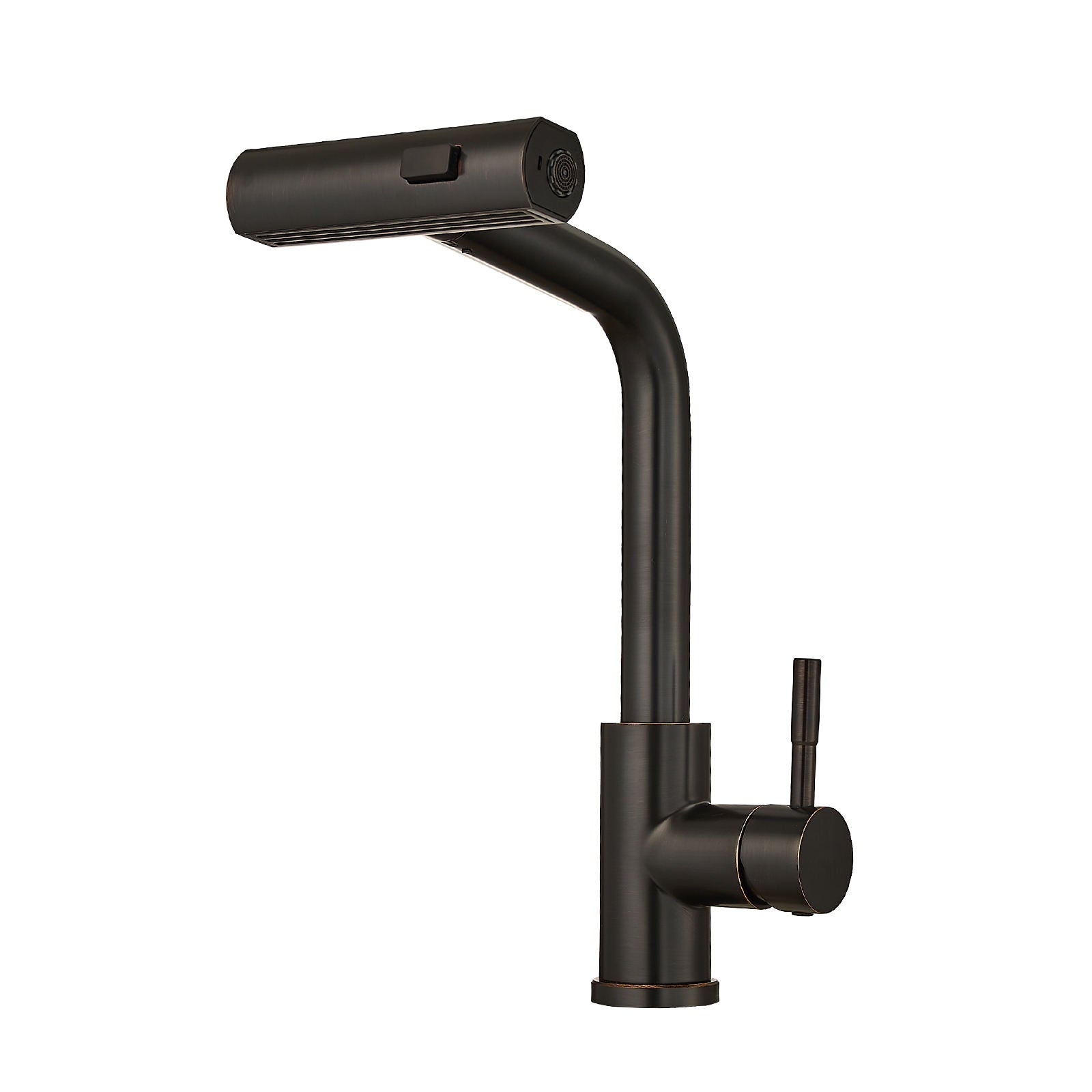 Kitchen, Faucet, Single Handle Faucet, Push Button, T Pull-Out Sprayer, Ceramic Valve, Bronze Black