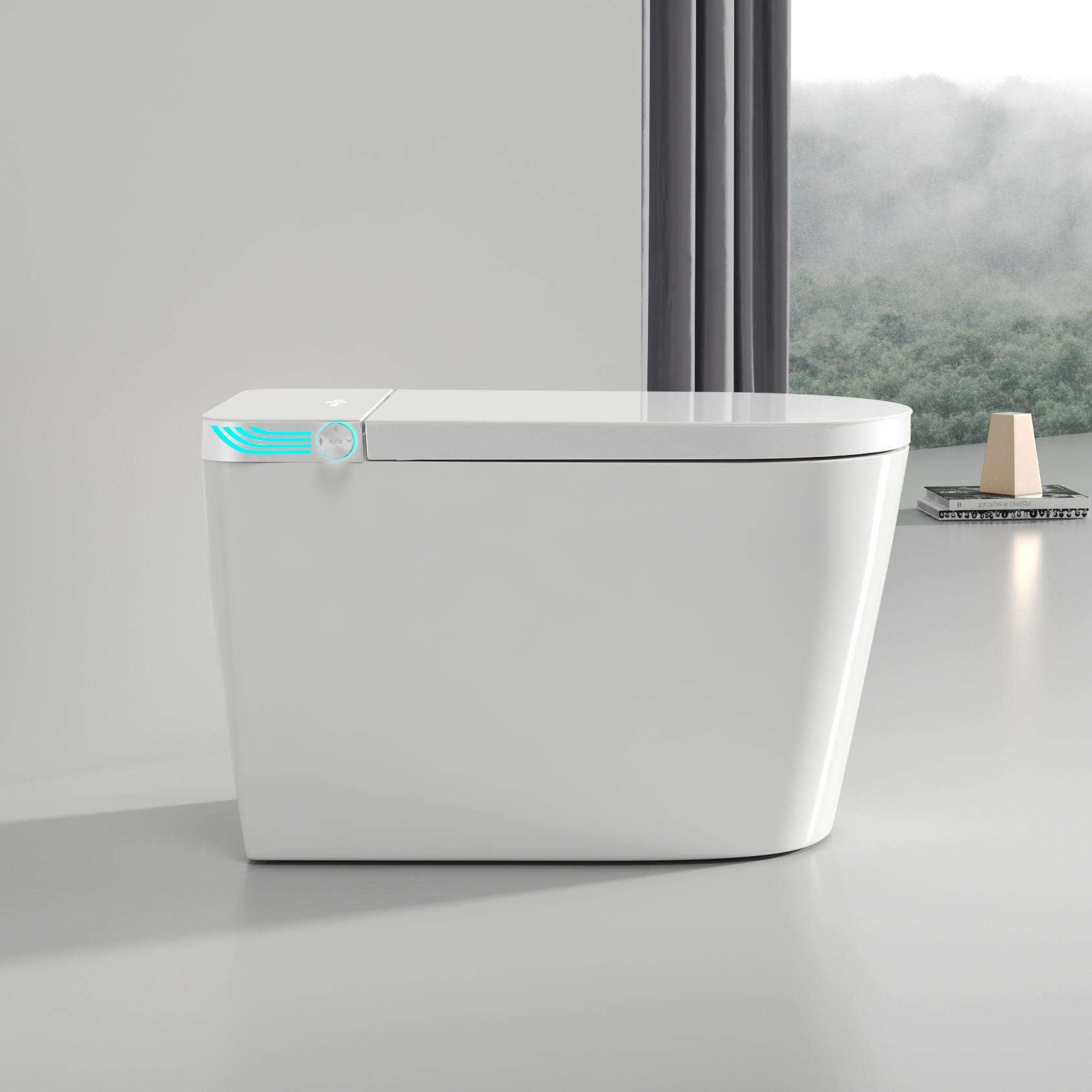 Modern Luxury Automatic Flush Intelligent Toilet Remote Control Floor Mounted Bidet S-Trap Drainage Advanced Seat Heating - Luciddepot