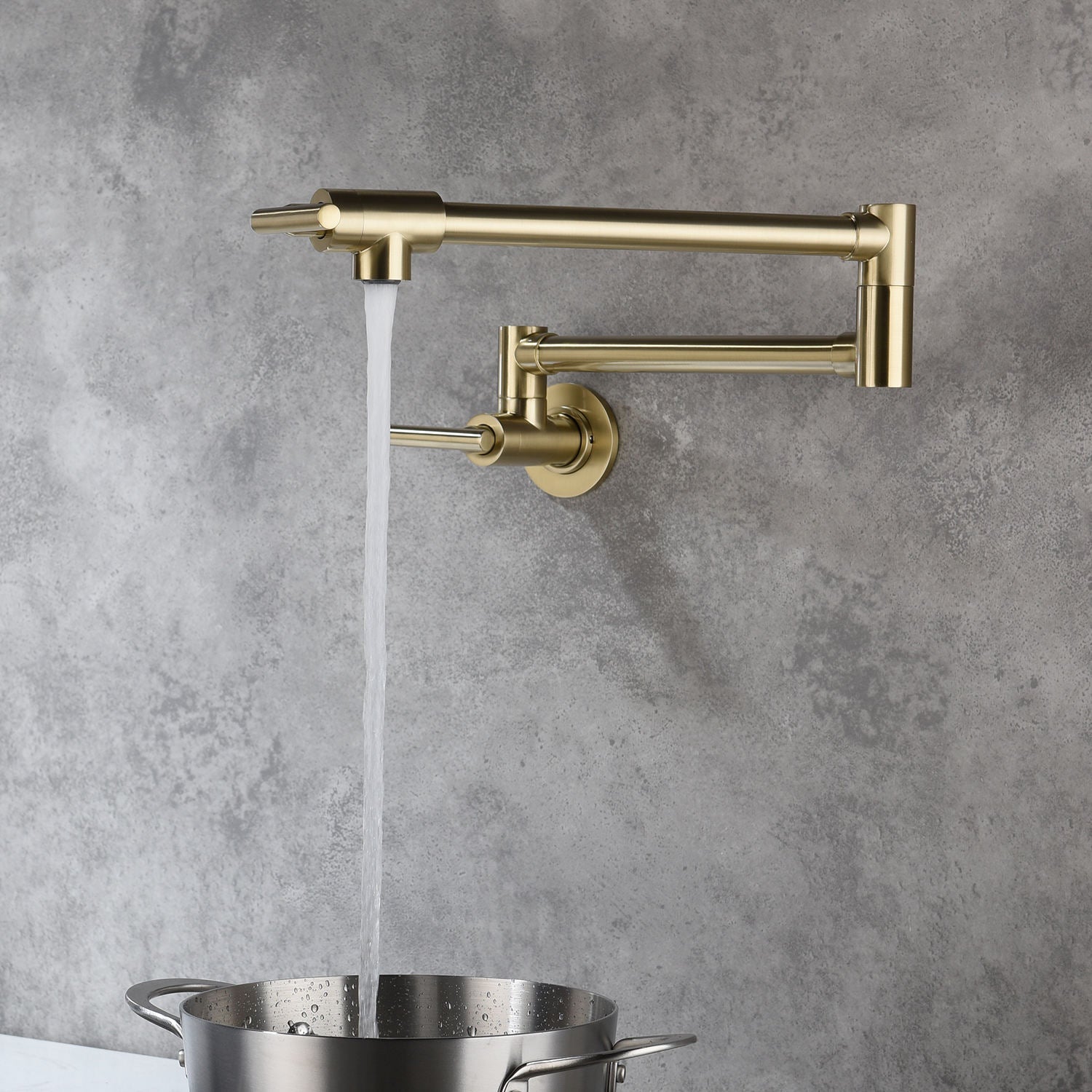 Kitchen Faucet, Bathroom Faucet, Bathroom, Wall Mount, Foldable Kitchen, Faucet, Brass Folding Pot Filler, Coffee Machine Faucet, Ceramic Valve Core, Gold