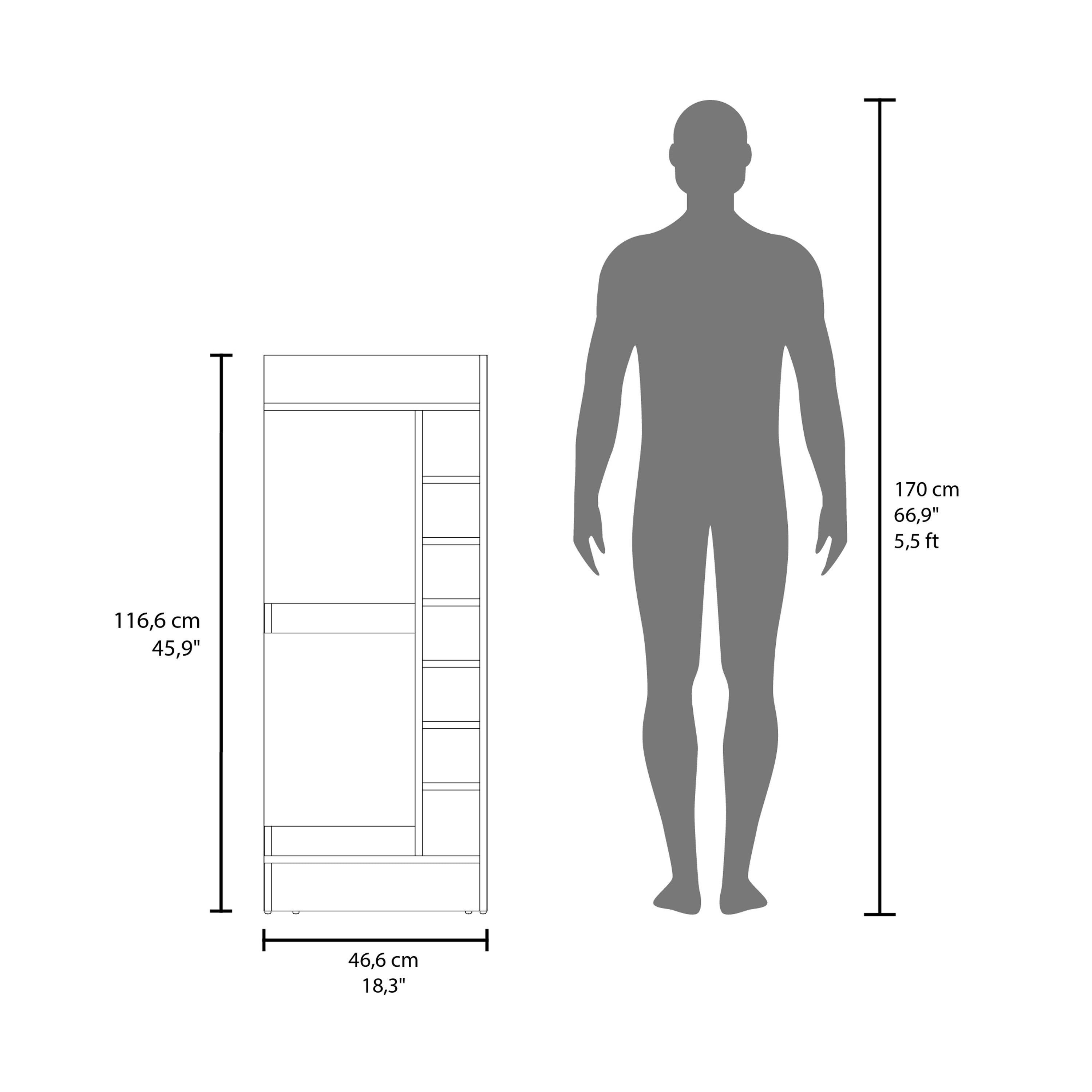 Parker Bar Cabinet, 16 Shelves, White - Luciddepo