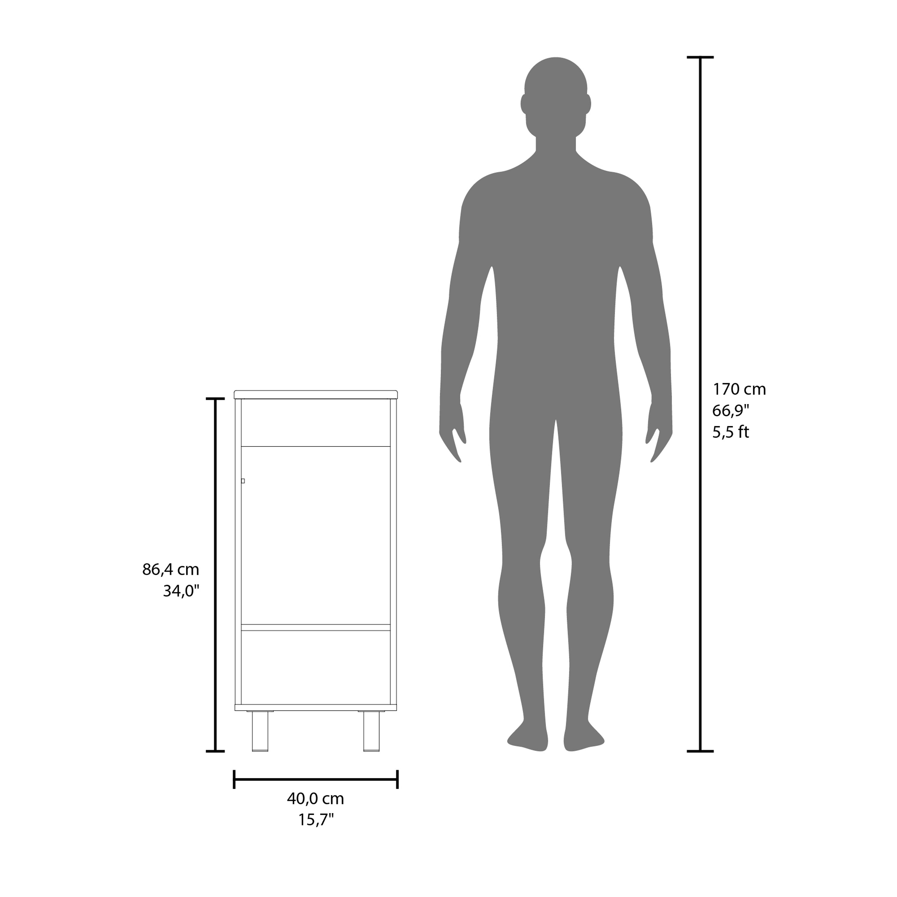 Yorkana Bathroom Vanity, 1 Door, 4 Legs, Black Wengue - Luciddepo