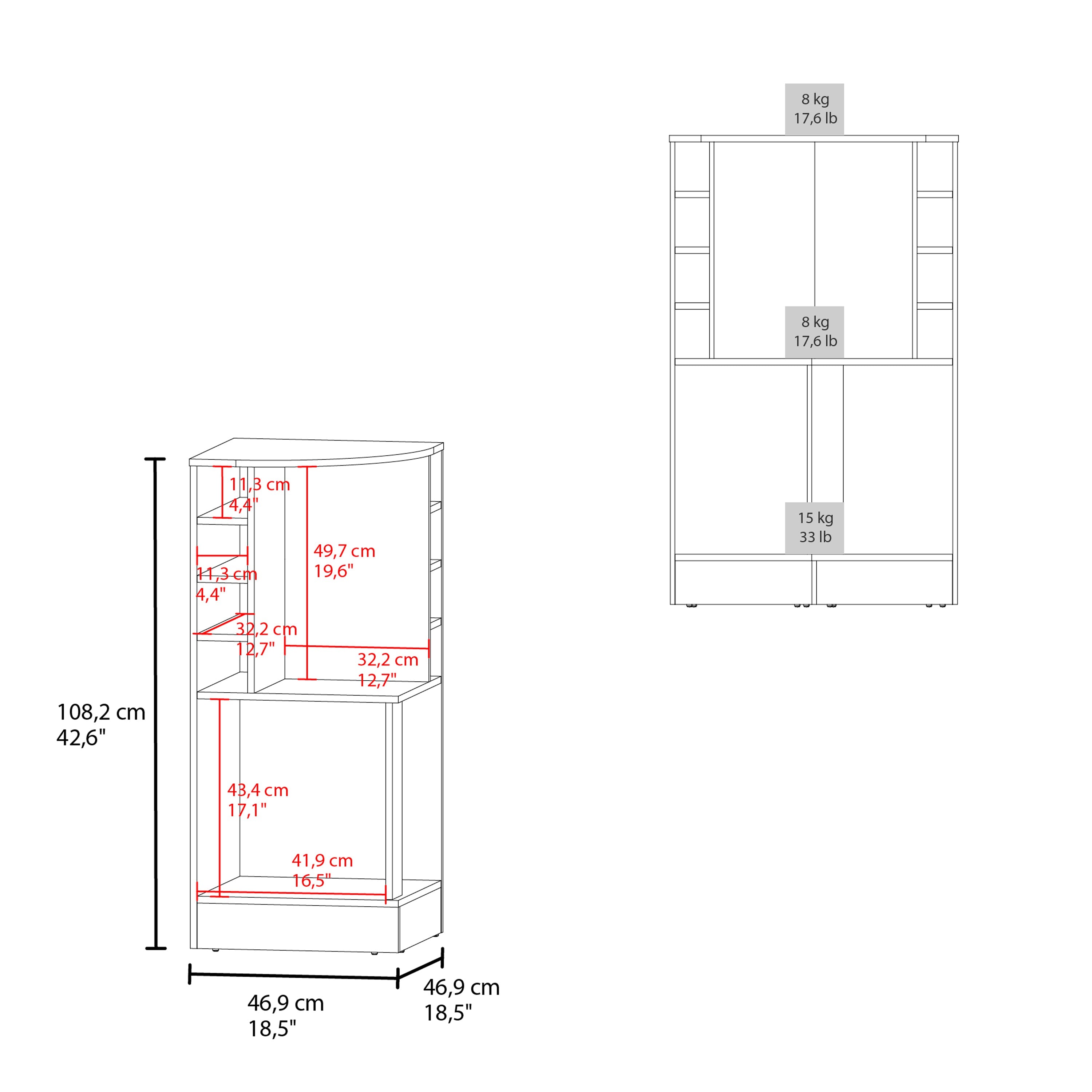 norwich Bar Cabinet, 2 Doors, 8 Wine Bottle Compartments, White - Luciddepo