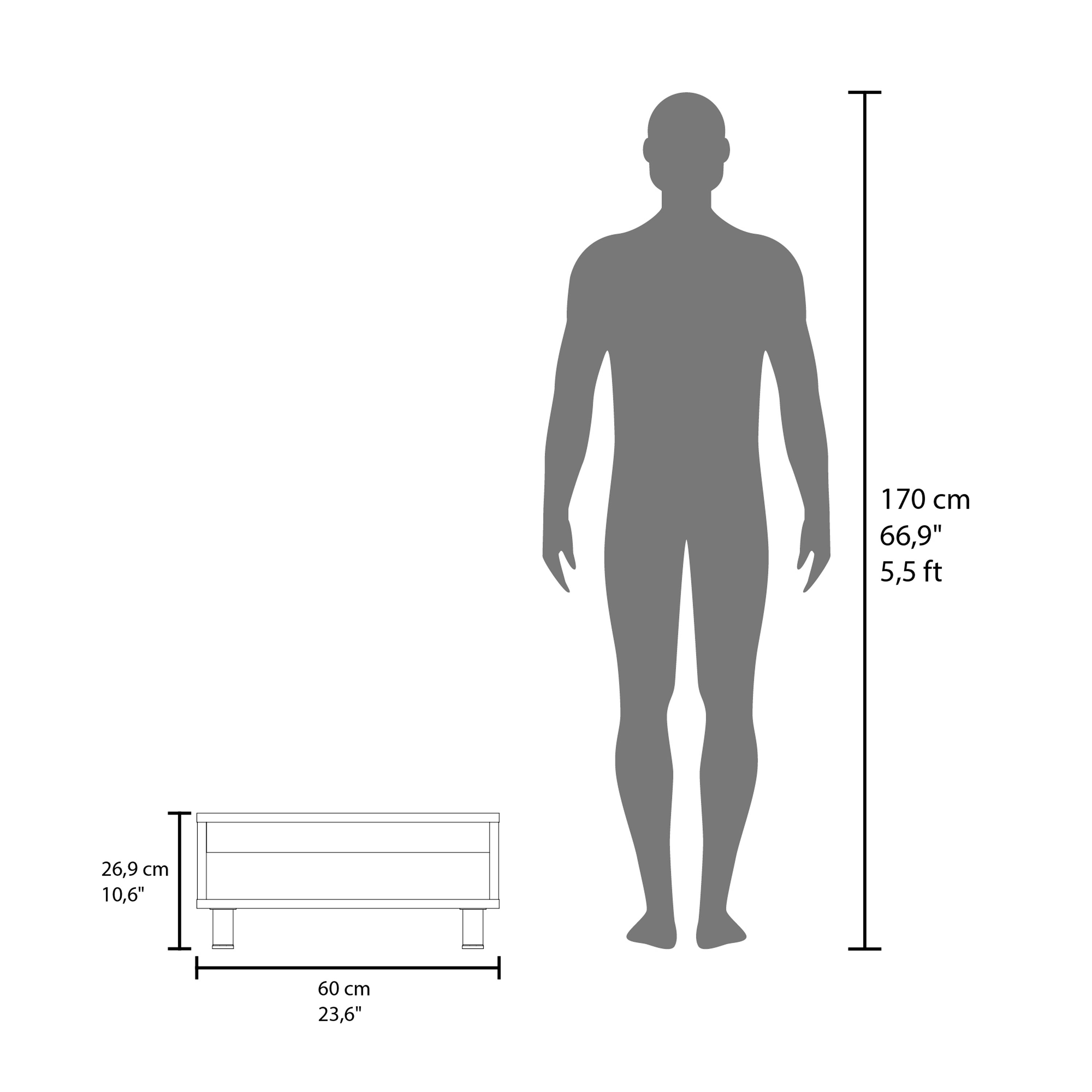 Chiniak Coffee Table, 1 shelf, 4 legs, Black - Luciddepo