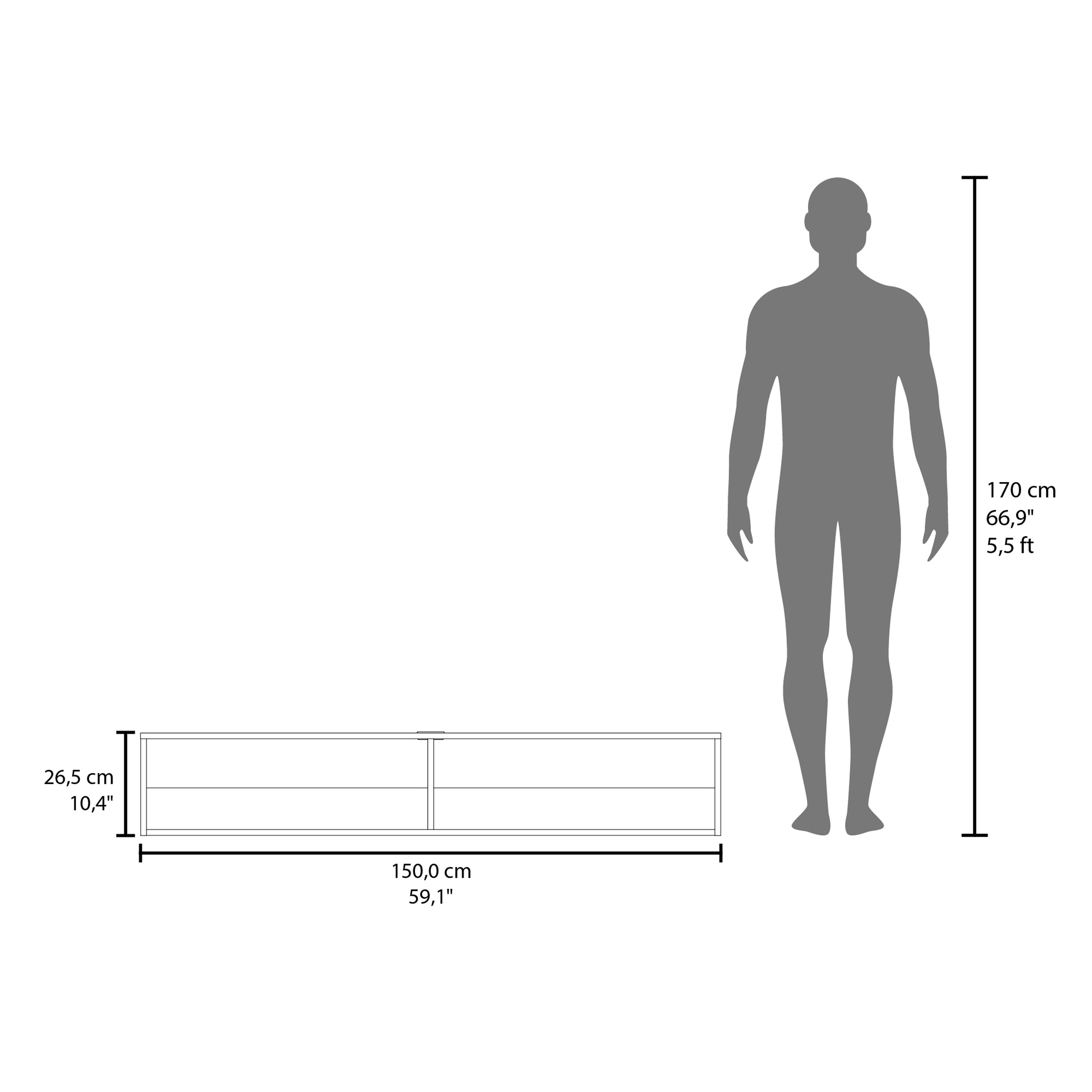 Lakes TV Stand with 2 Shelves, Black Wengue - Luciddepo